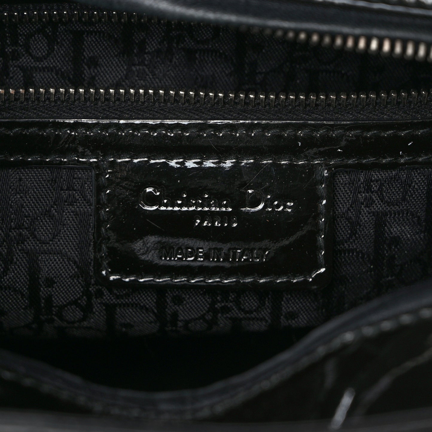 Patent Cannage Large Lady Dior Black