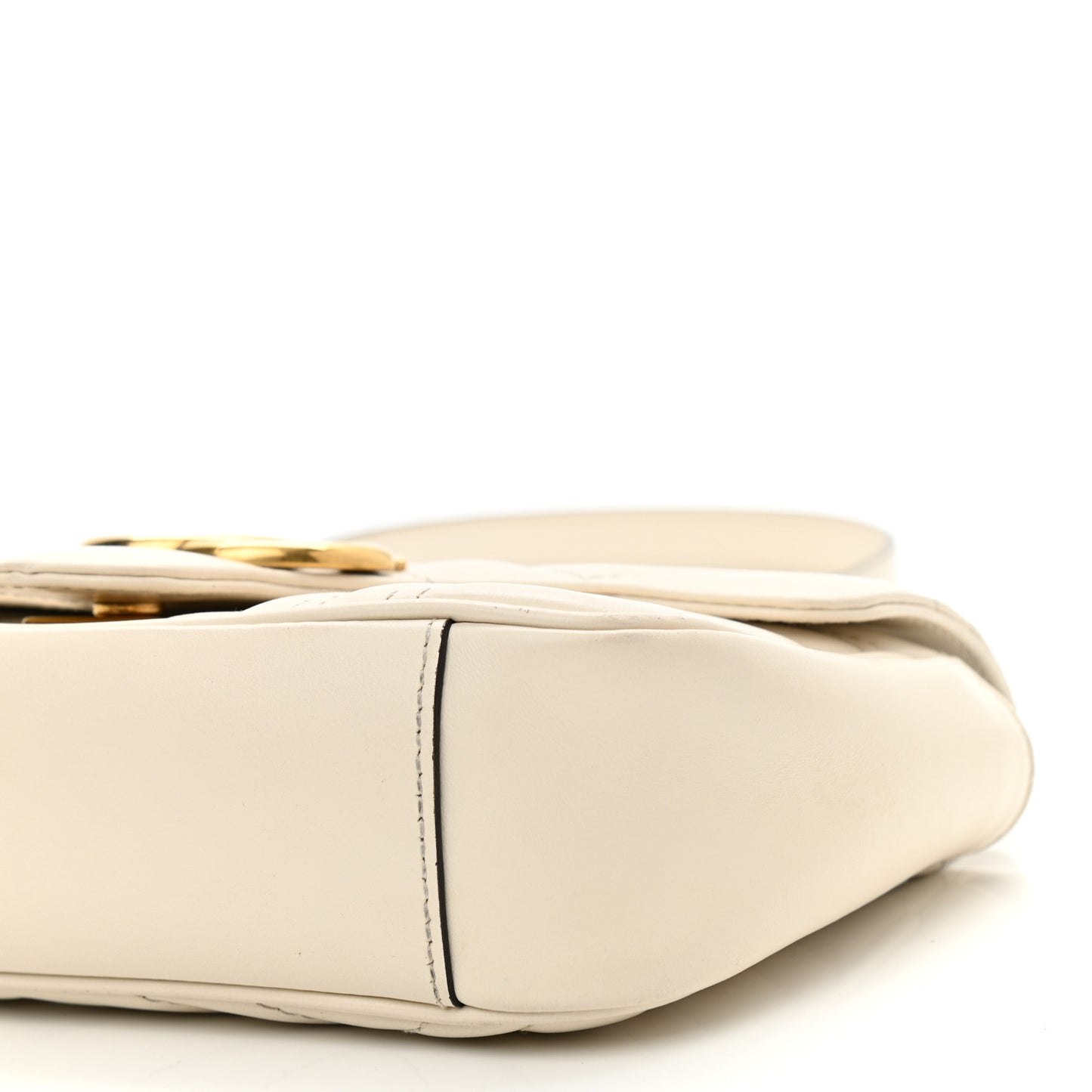 Calfskin Matelasse Mini GG Marmont Shoulder Bag White