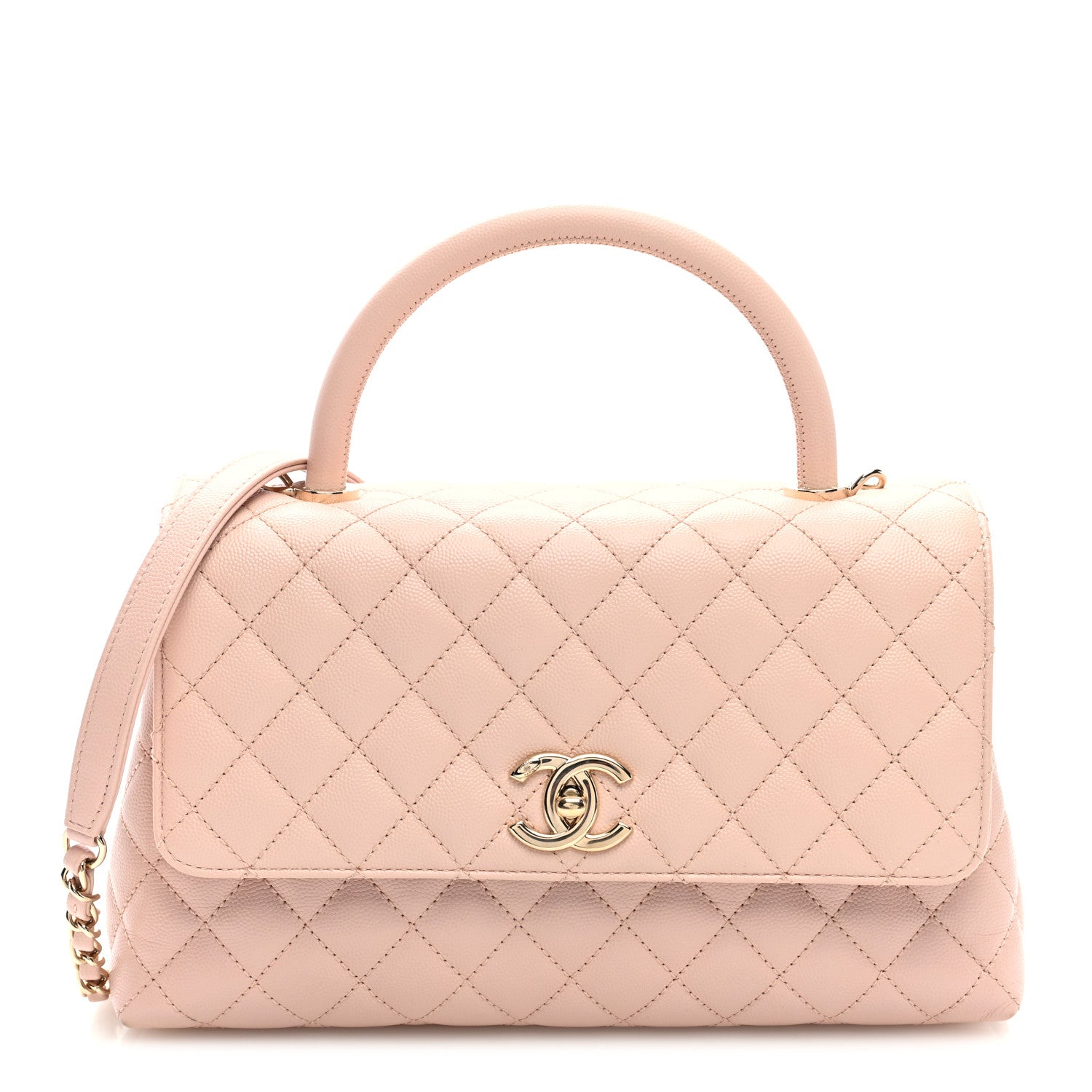 Chanel Caviar Quilted Small Coco Handle Flap Light Pink 1 of 10