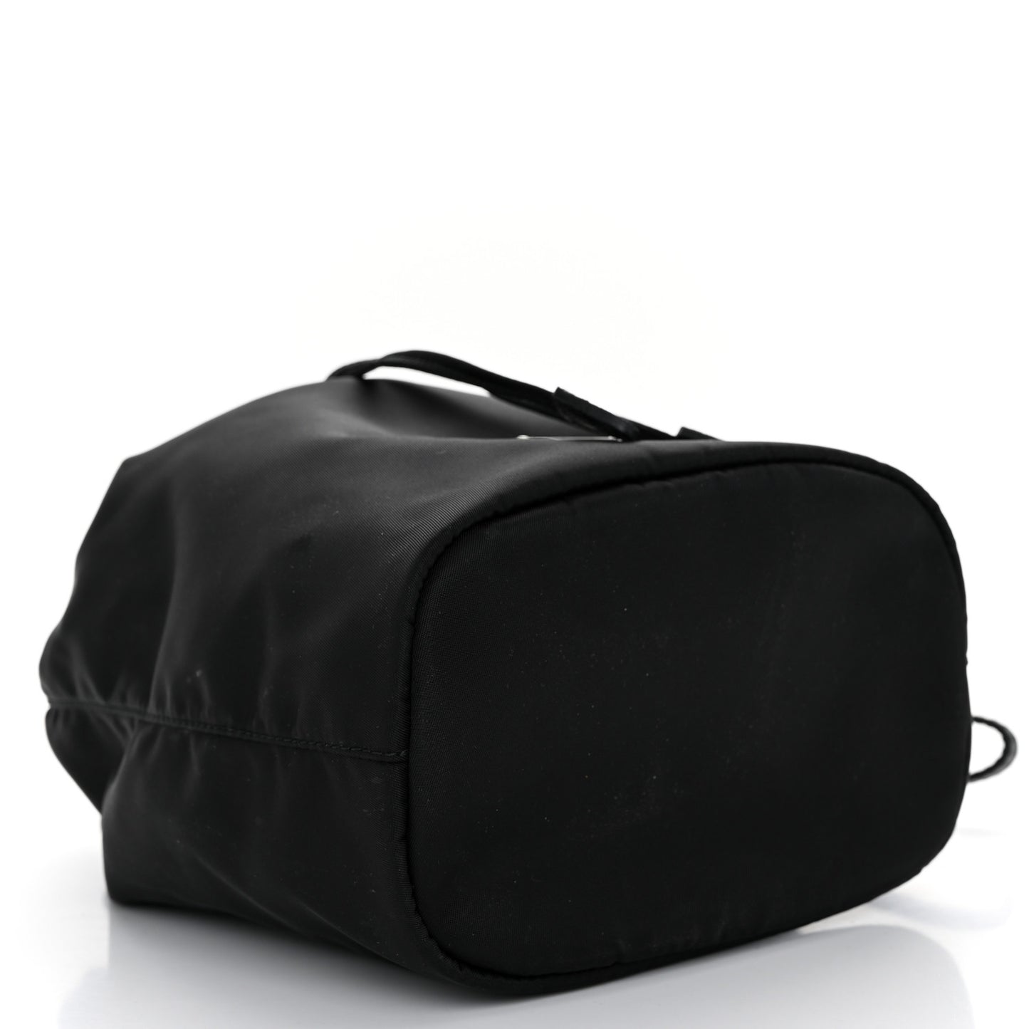 Saffiano Tessuto Nylon Vela Bucket Wristlet Black