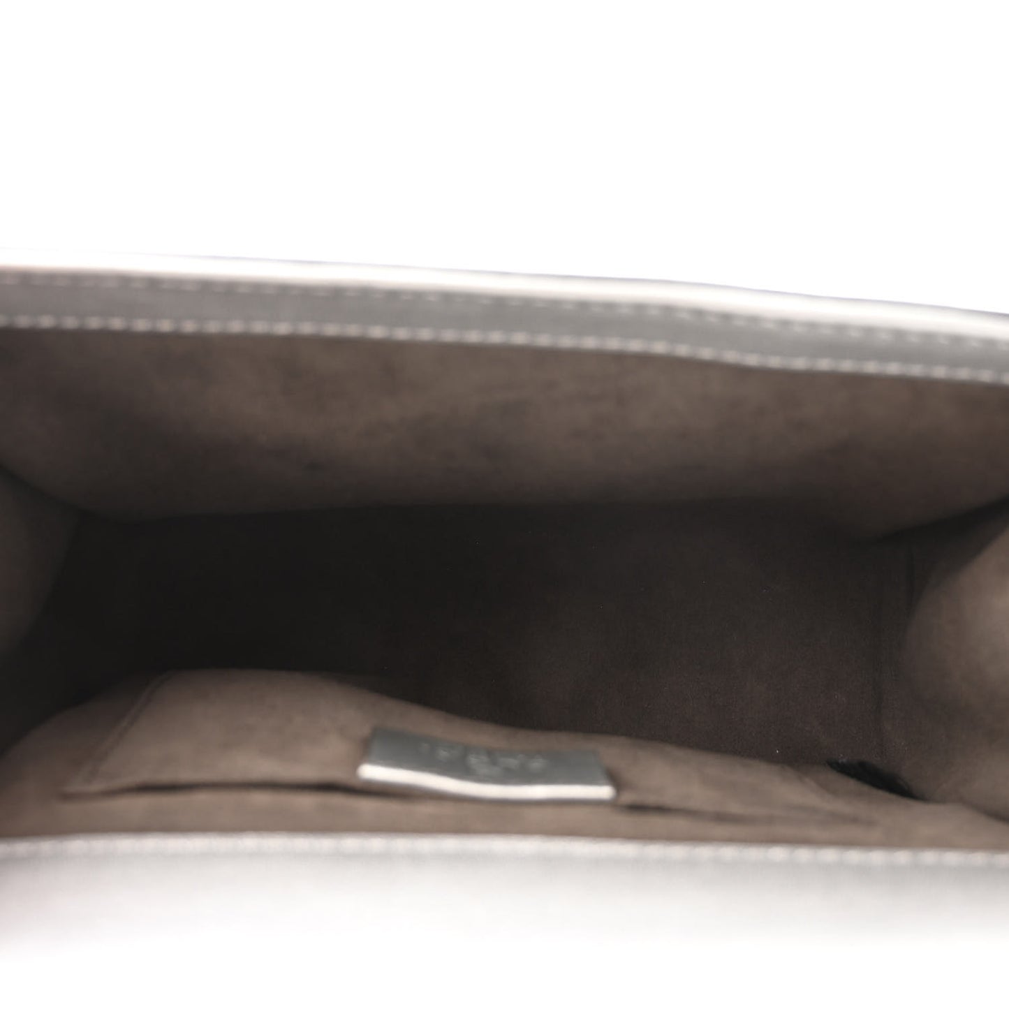 Metallic Goatskin Small Padlock Shoulder Bag Argento