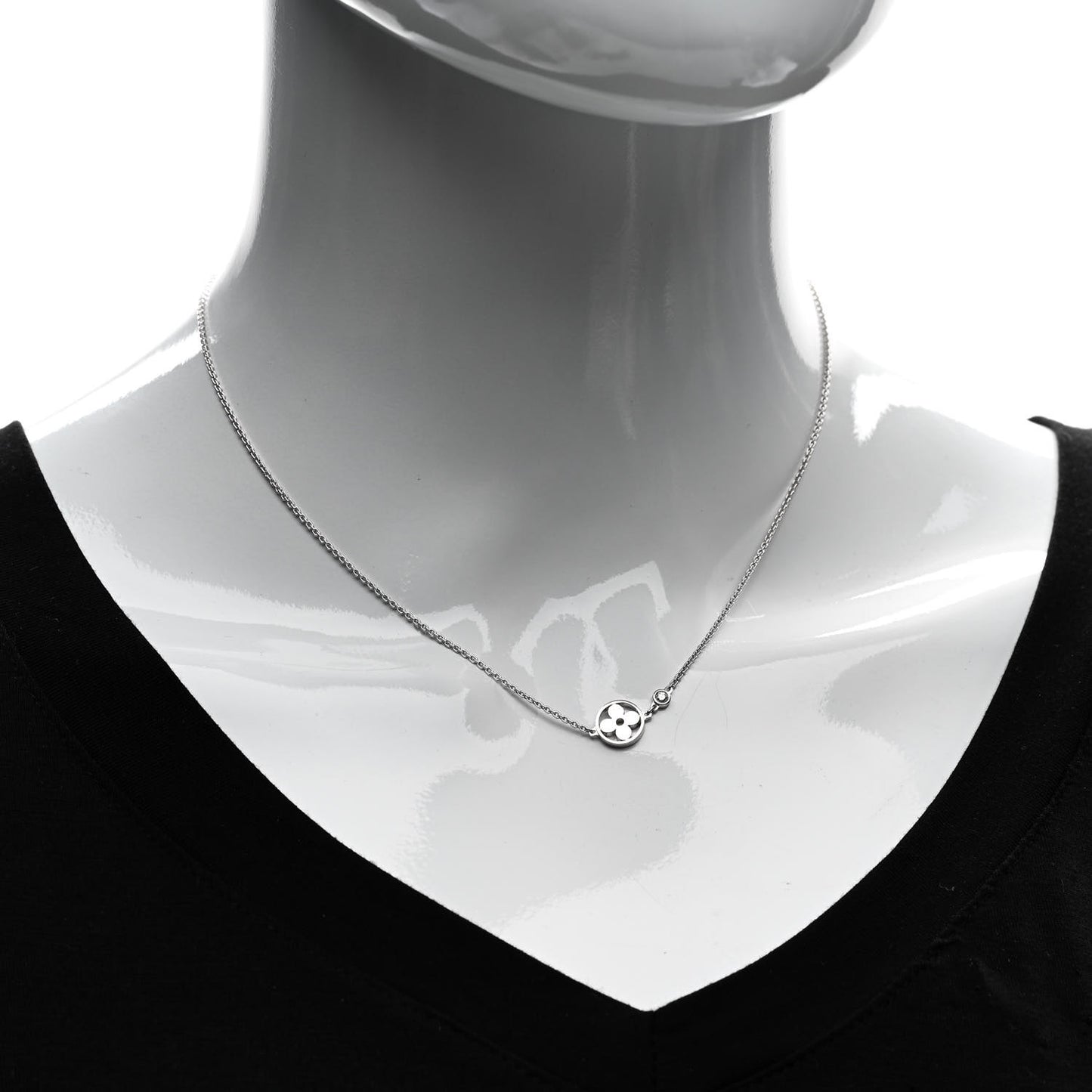 18K White Gold Diamond Idylle Blossom Pendant Necklace