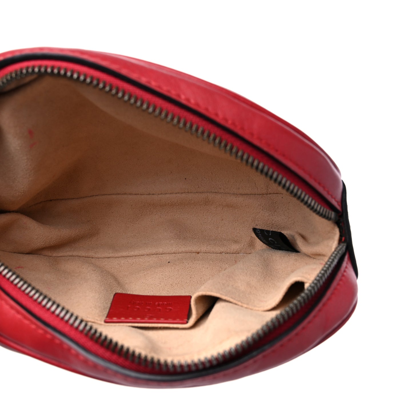 Calfskin Matelasse GG Marmont Belt Bag 95 38 Hibiscus Red