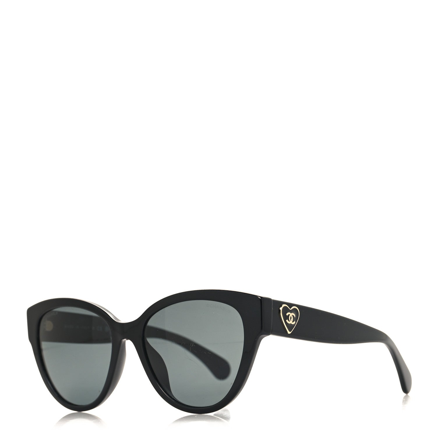 Chanel Acetate Enamel Heart Butterfly Sunglasses 5477-A Black