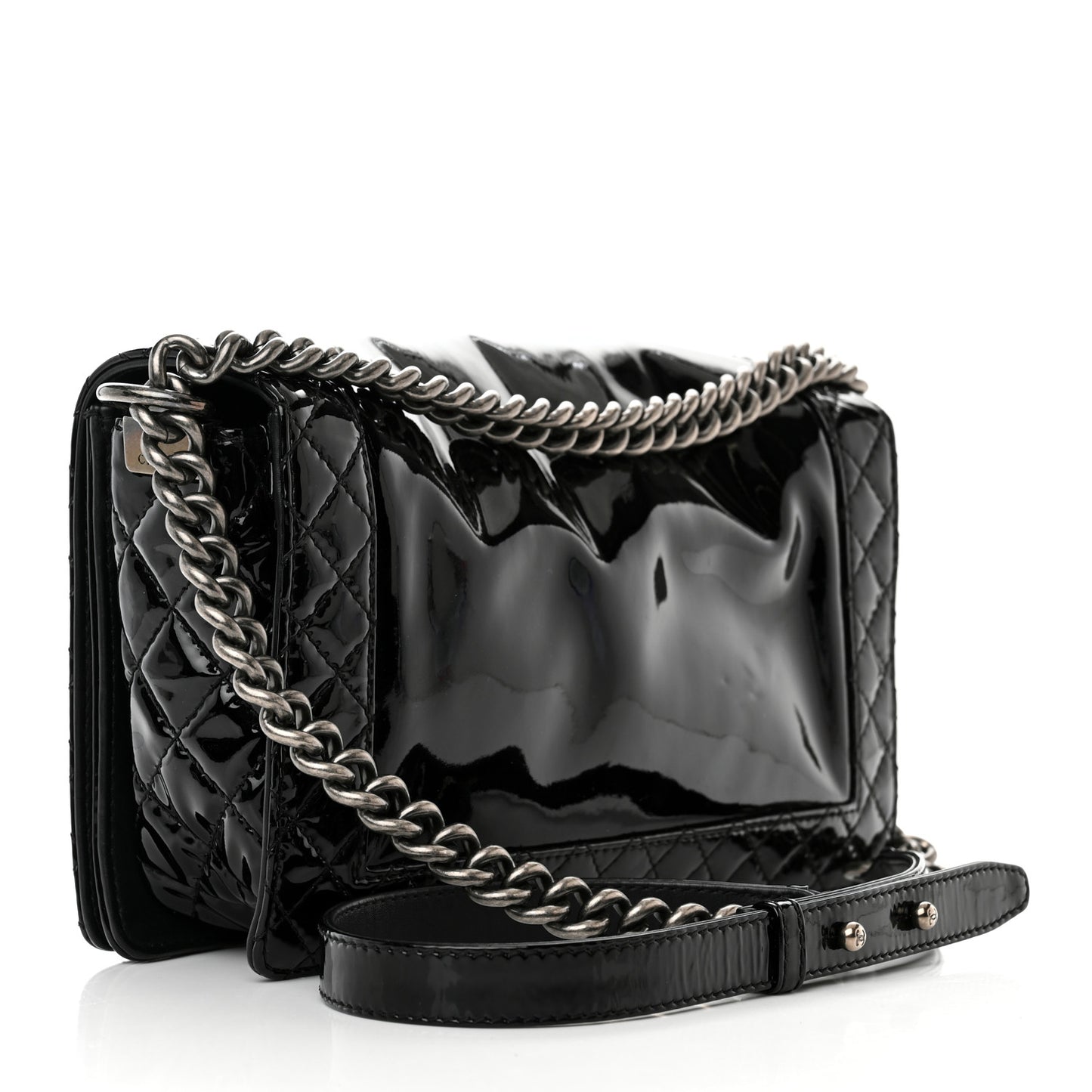Patent New Medium Boy Reverso Flap Black