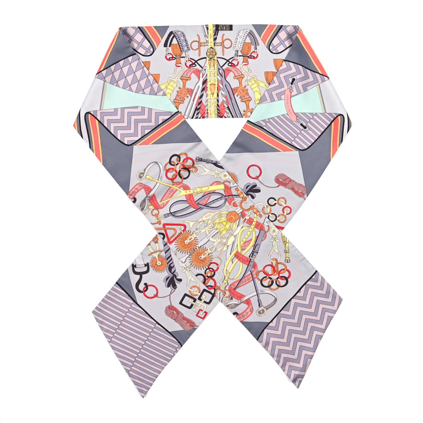 Silk Bouquets Selliers Maxi Twilly Gris Orange Vert d'Eau