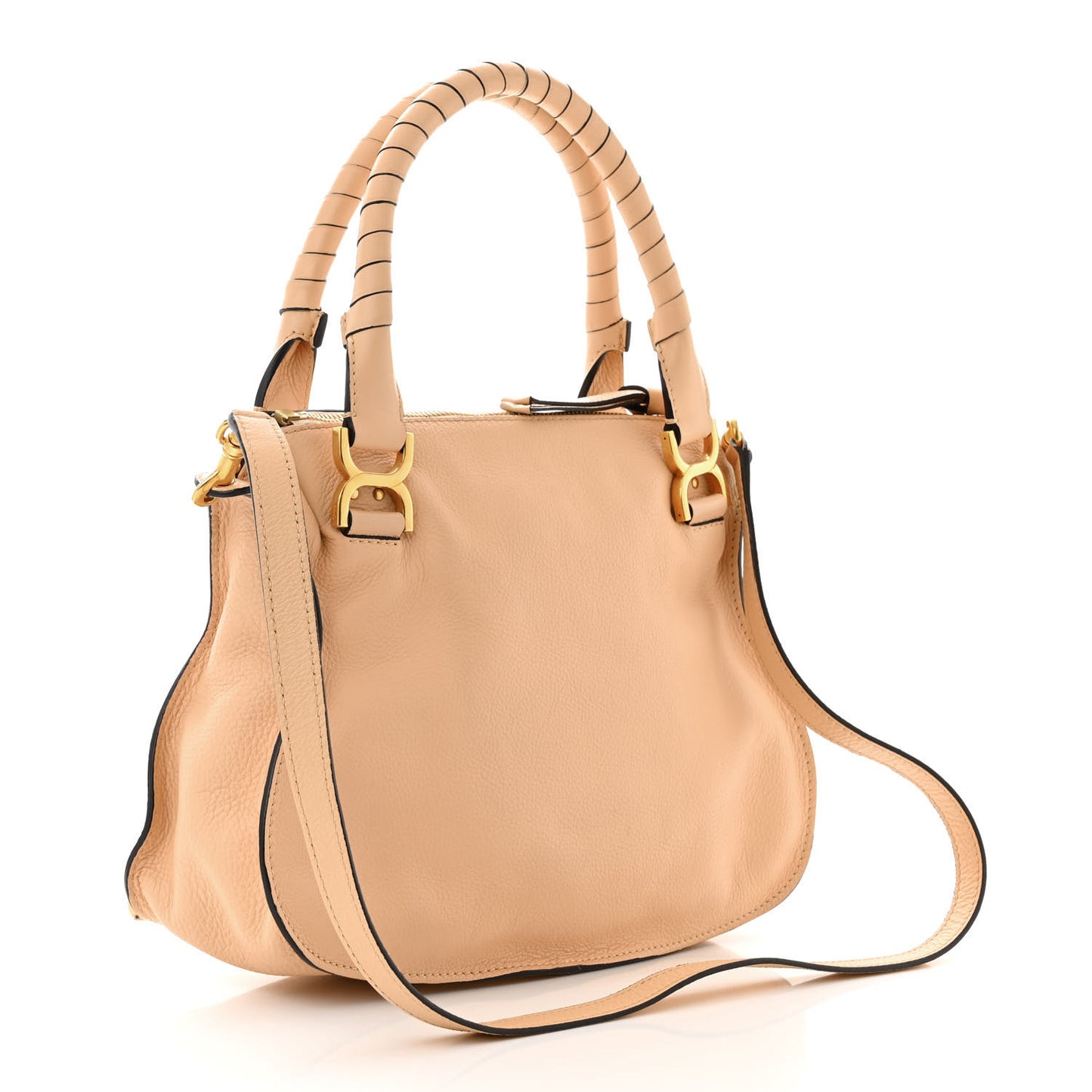 Calfskin Medium Marcie Satchel Light Tan