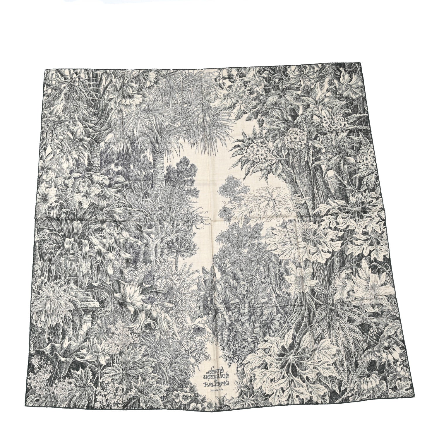 Hermes Cashmere Silk All 'Orto Botanico Di Palermo Shawl 140 Vert