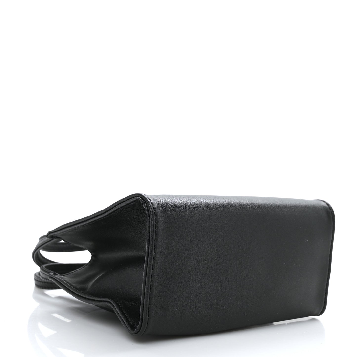 Vegan Leather Small Shopping Bag Black