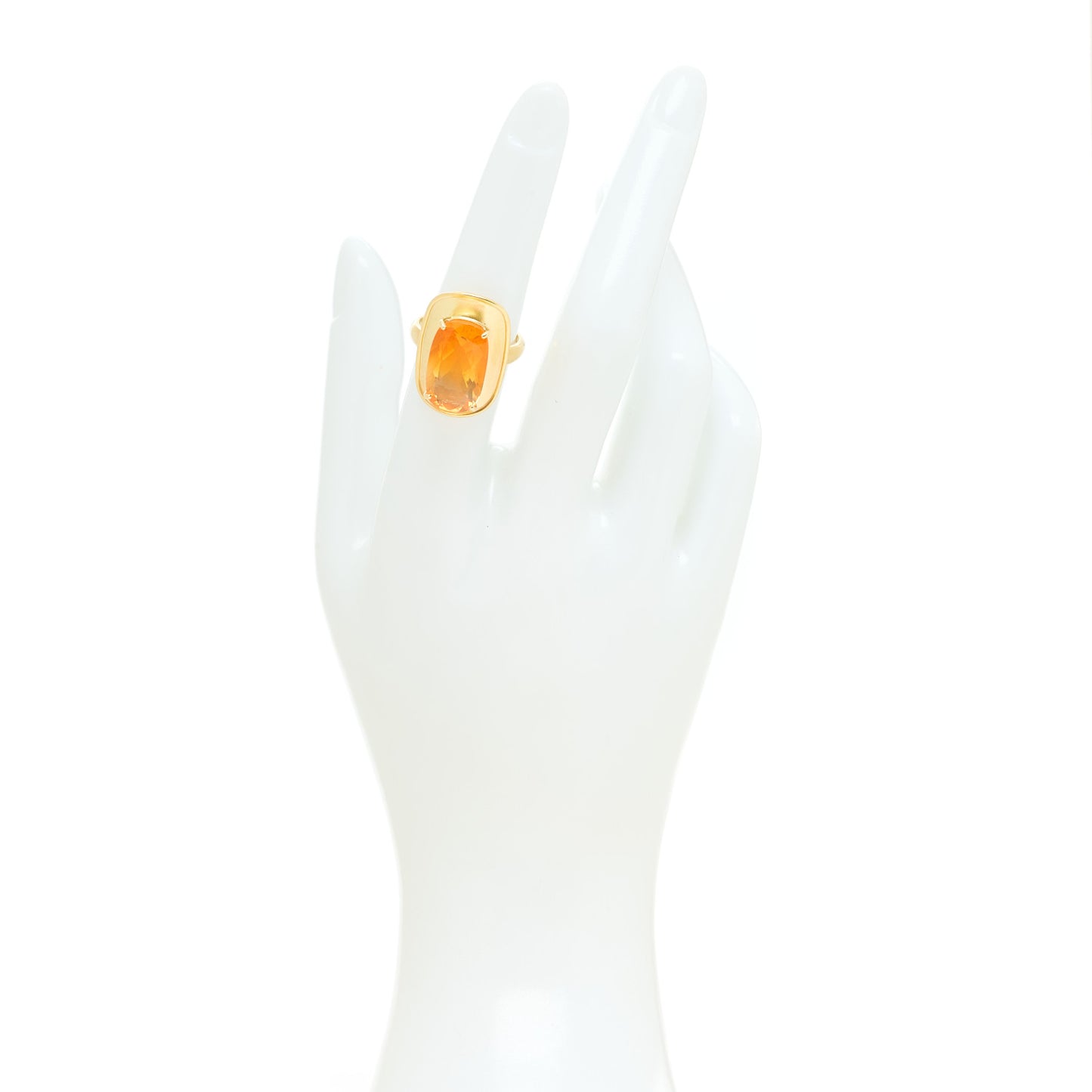 18K Yellow Gold Fire Opal Infinity Cocktail Ring 53 6.25
