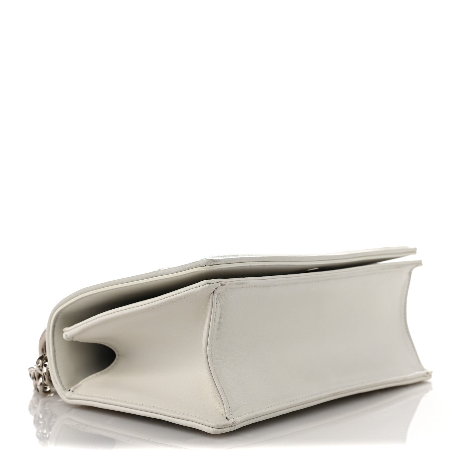 Christian Dior Lambskin Crystal Studded Small Diorama Flap Bag Off White 4 of 10