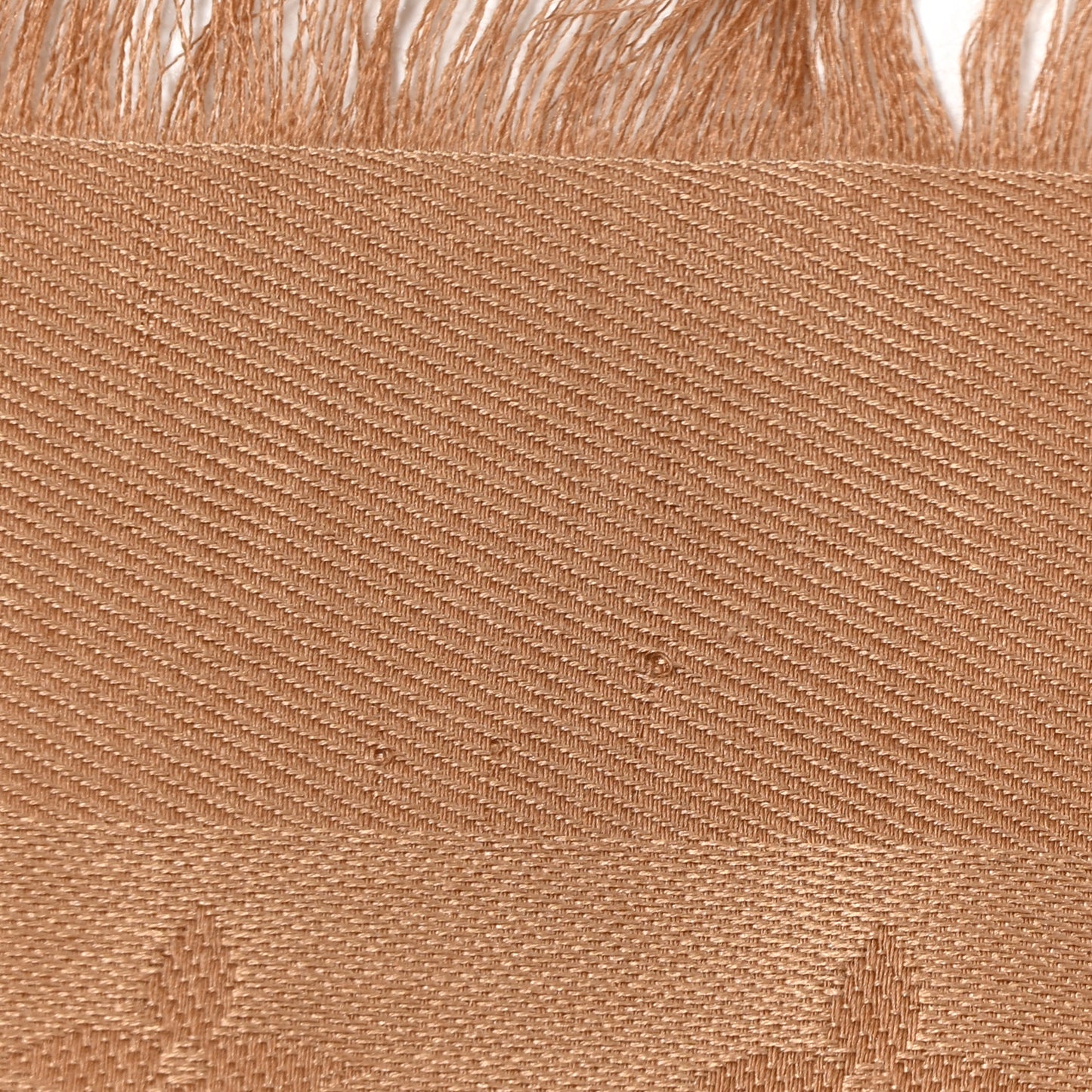 Silk Wool Monogram Shine Shawl Caramel