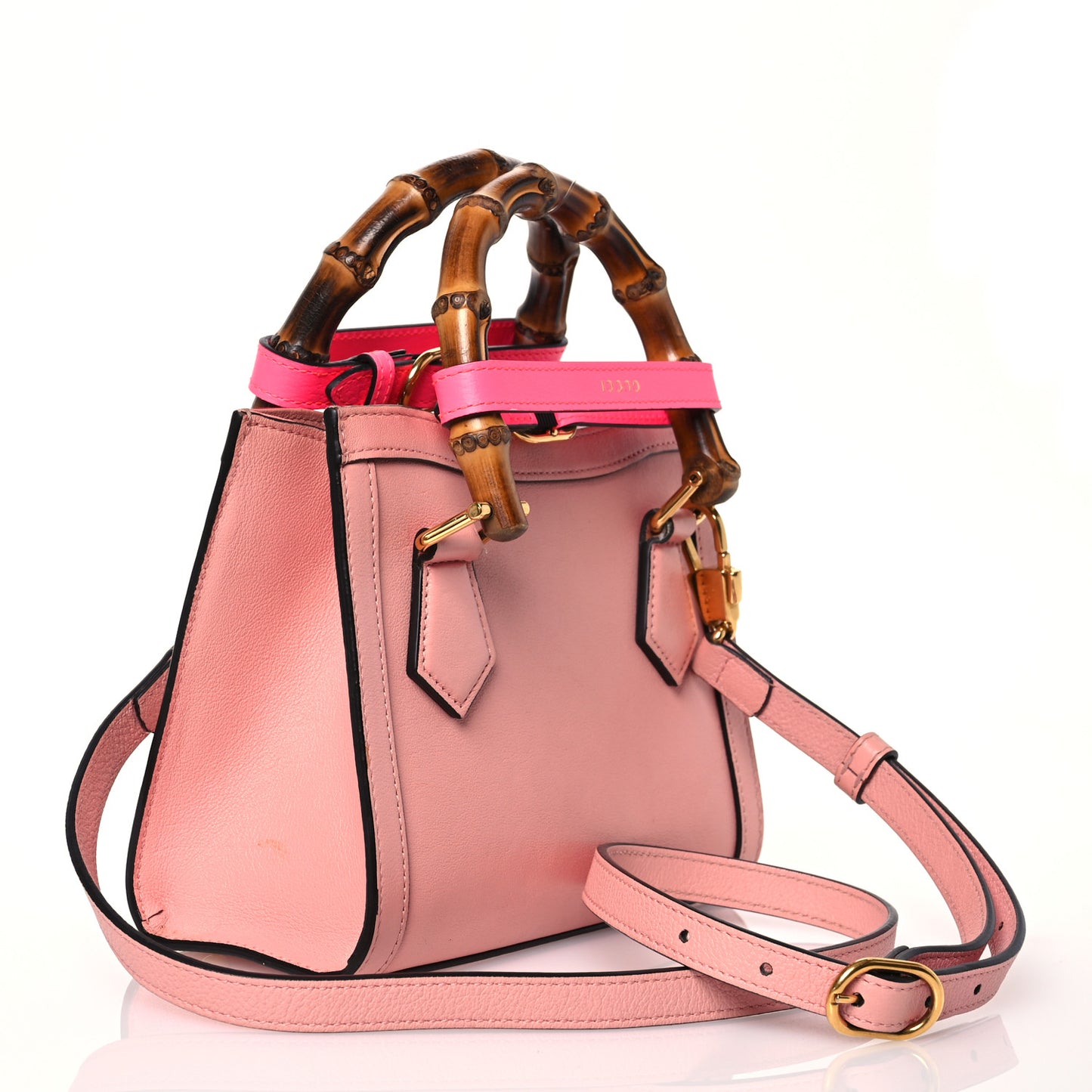 Wonka Grain Calfskin Mini Diana Tote Bag Wild Rose Fuxia Fluo