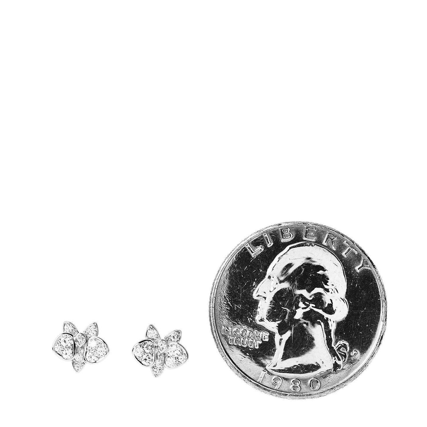 18K White Gold Diamond Caresse D'Orchidees Par Earrings