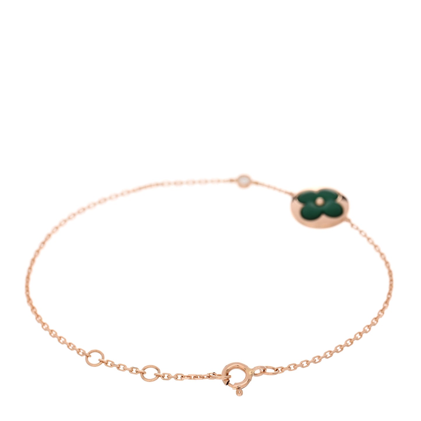 18K Pink Gold Diamond Malachite Blossom BB Sun Bracelet