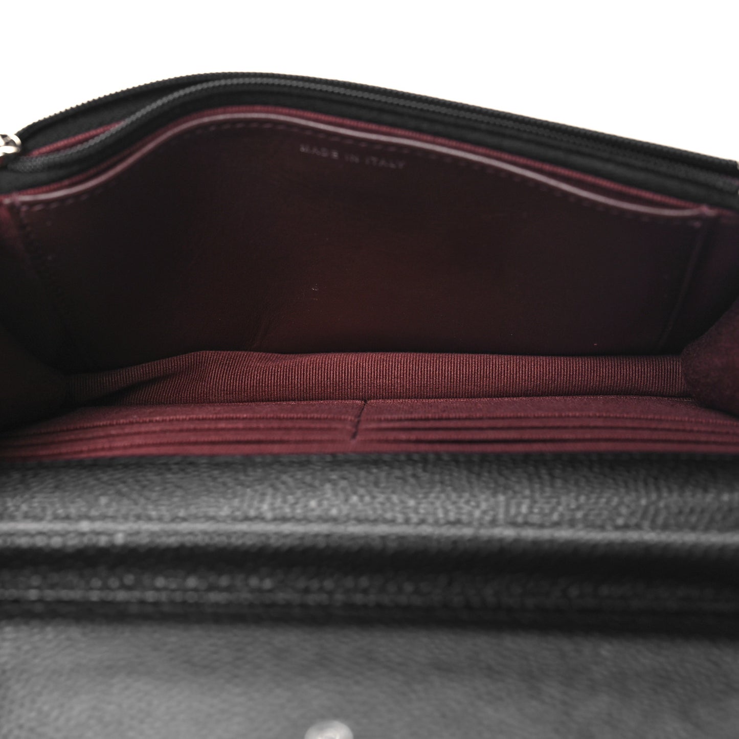 Caviar Quilted Wallet on Chain WOC Black