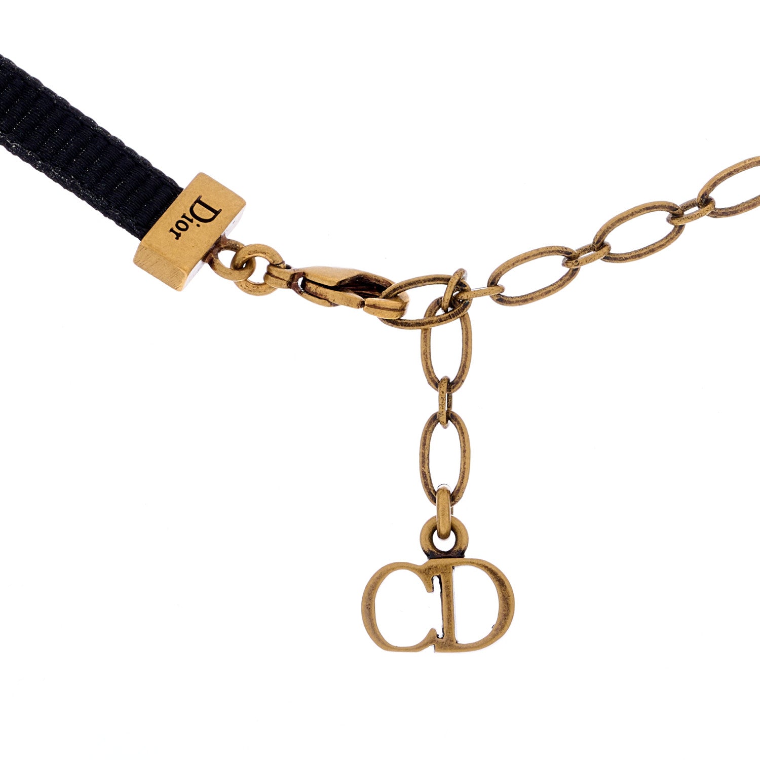 Christian Dior Grosgrain Ribbon J'Adior Logo Choker Necklace Black 3 of 3
