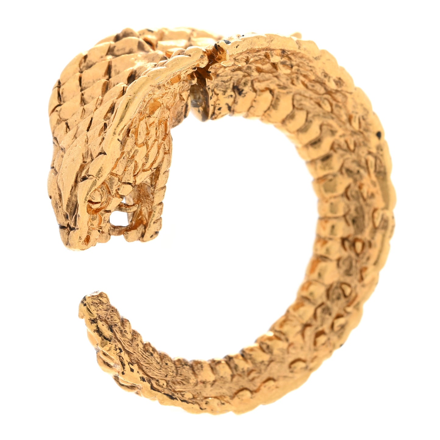 Metal Asymmetrical Cobra Earrings Gold