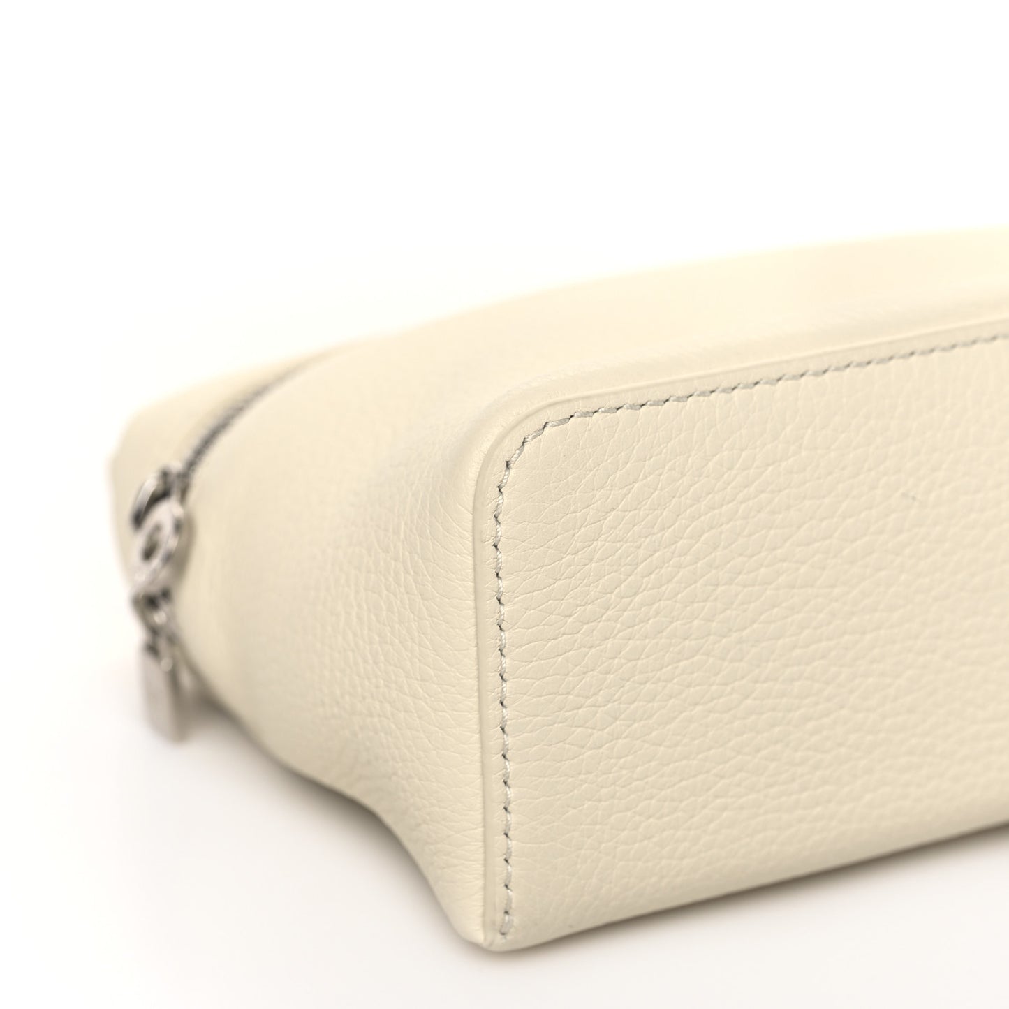 Grained Calfskin L19 Extra Pocket Pouch Whisper White