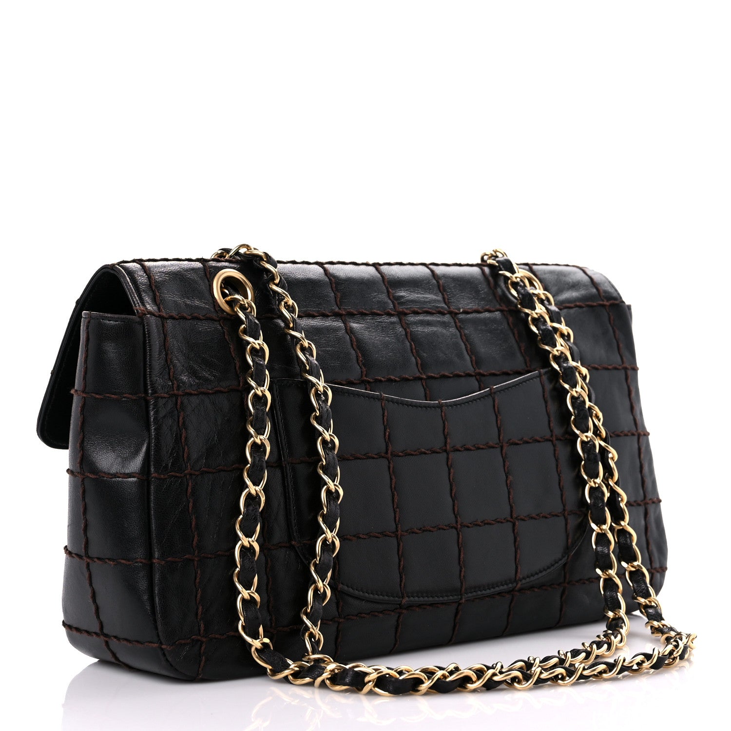 Chanel Lambskin Stitched Chocolate Bar Single Flap Brown 2 of 17