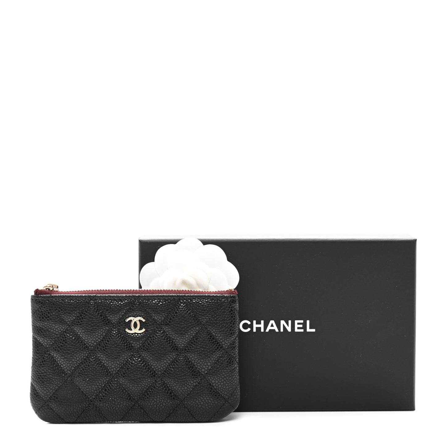 Caviar Quilted Small Cosmetic Case Black