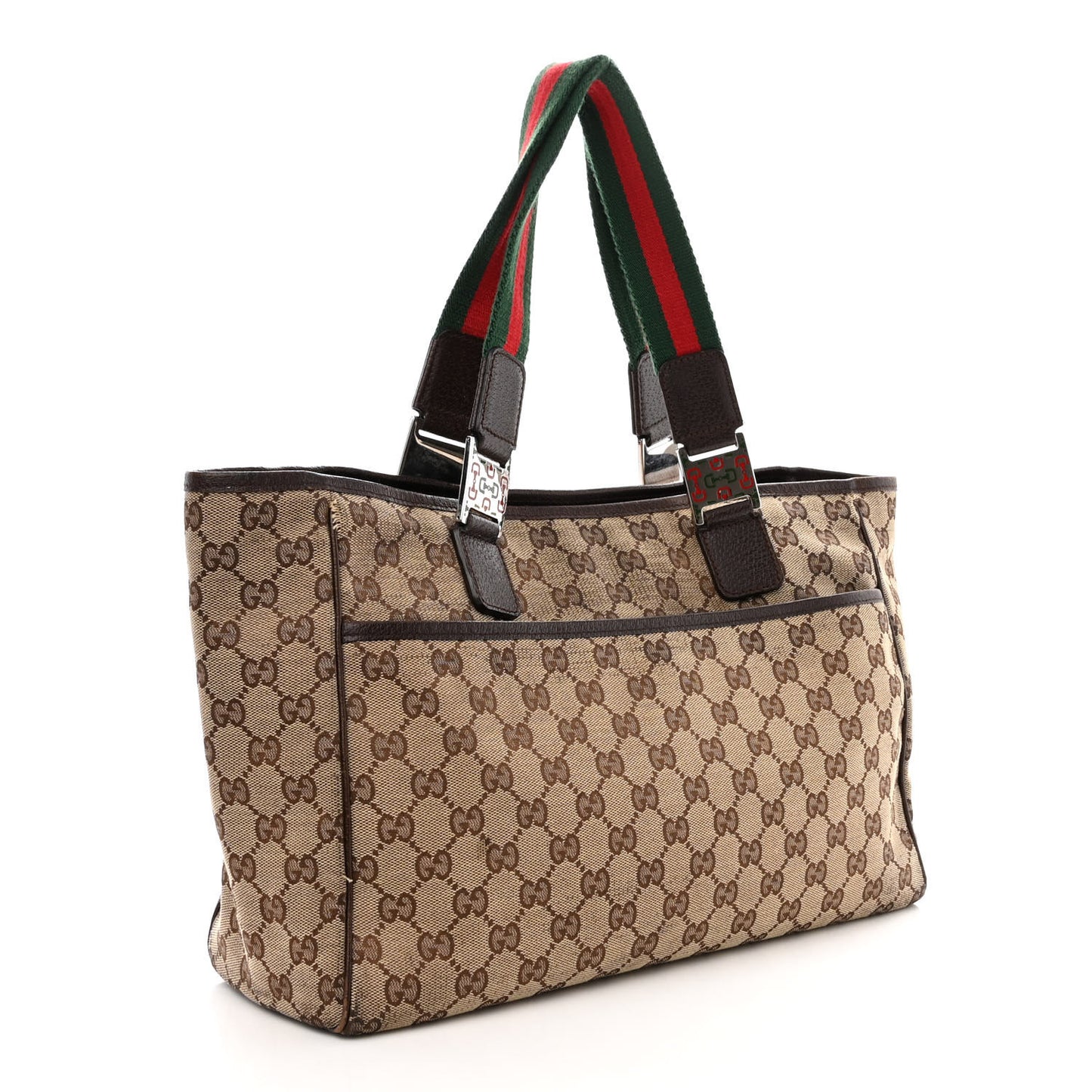 GG Monogram Web Pop Tote Dark Brown