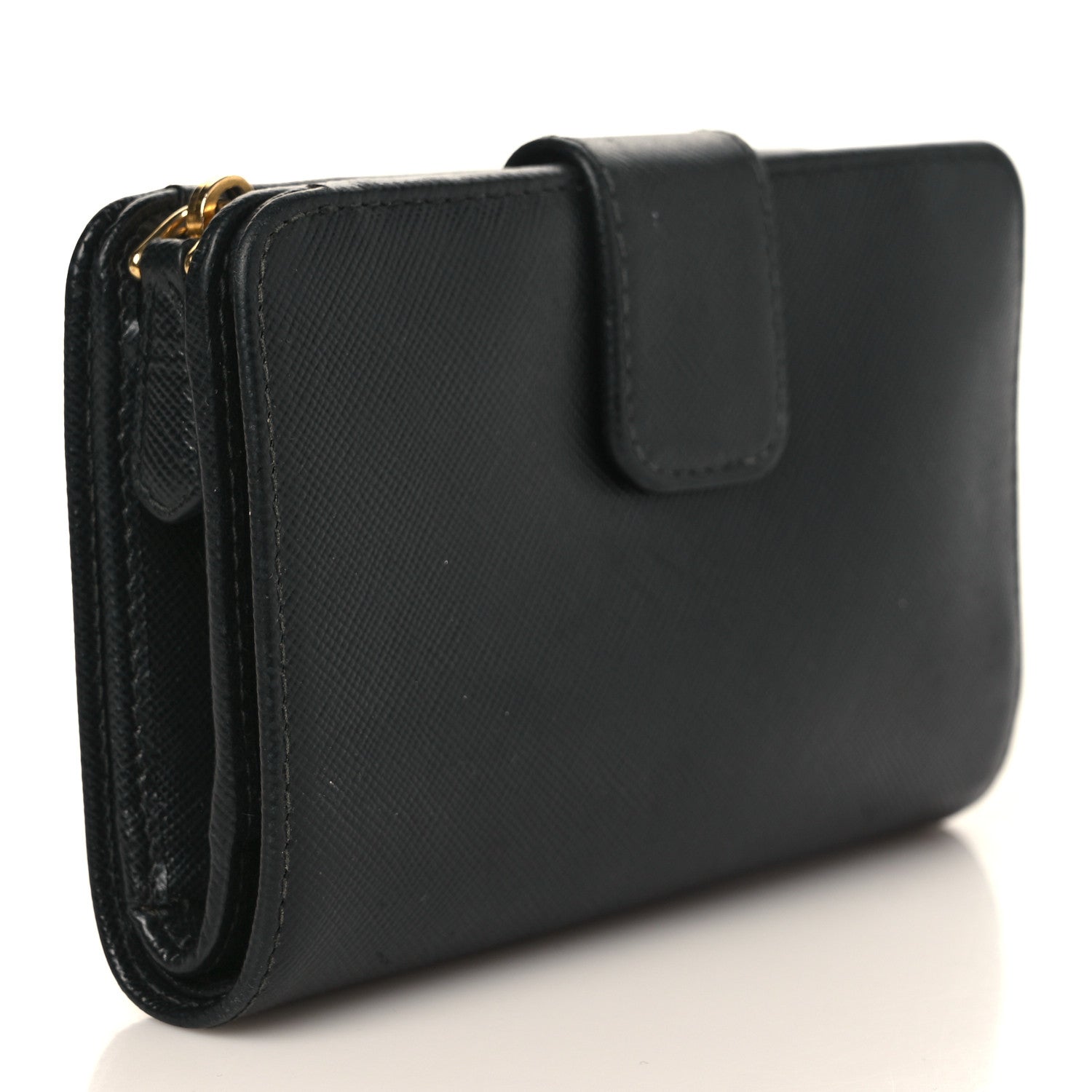 Prada Saffiano Metal Compact Wallet Black 3 of 6