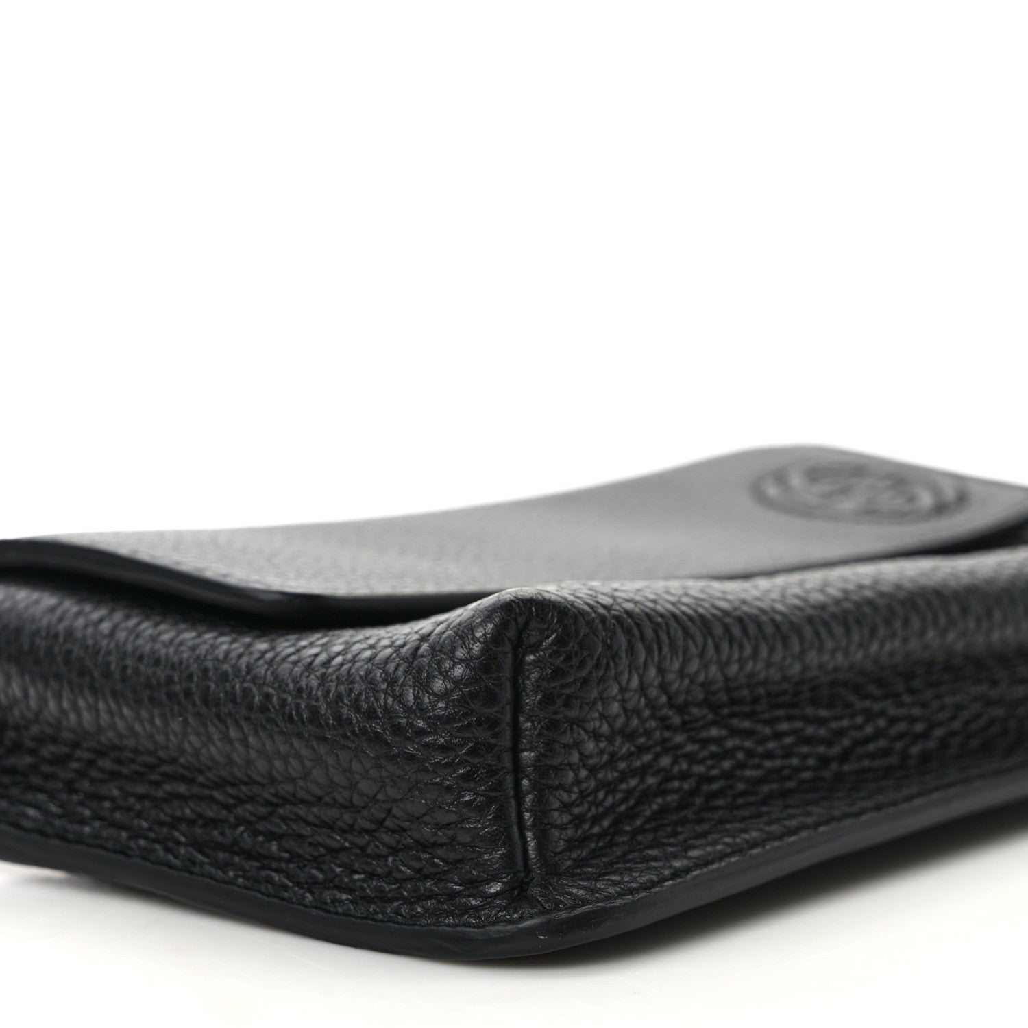 Gucci Pebbled Calfskin Soho Flap Belt Bag Black 8 of 9