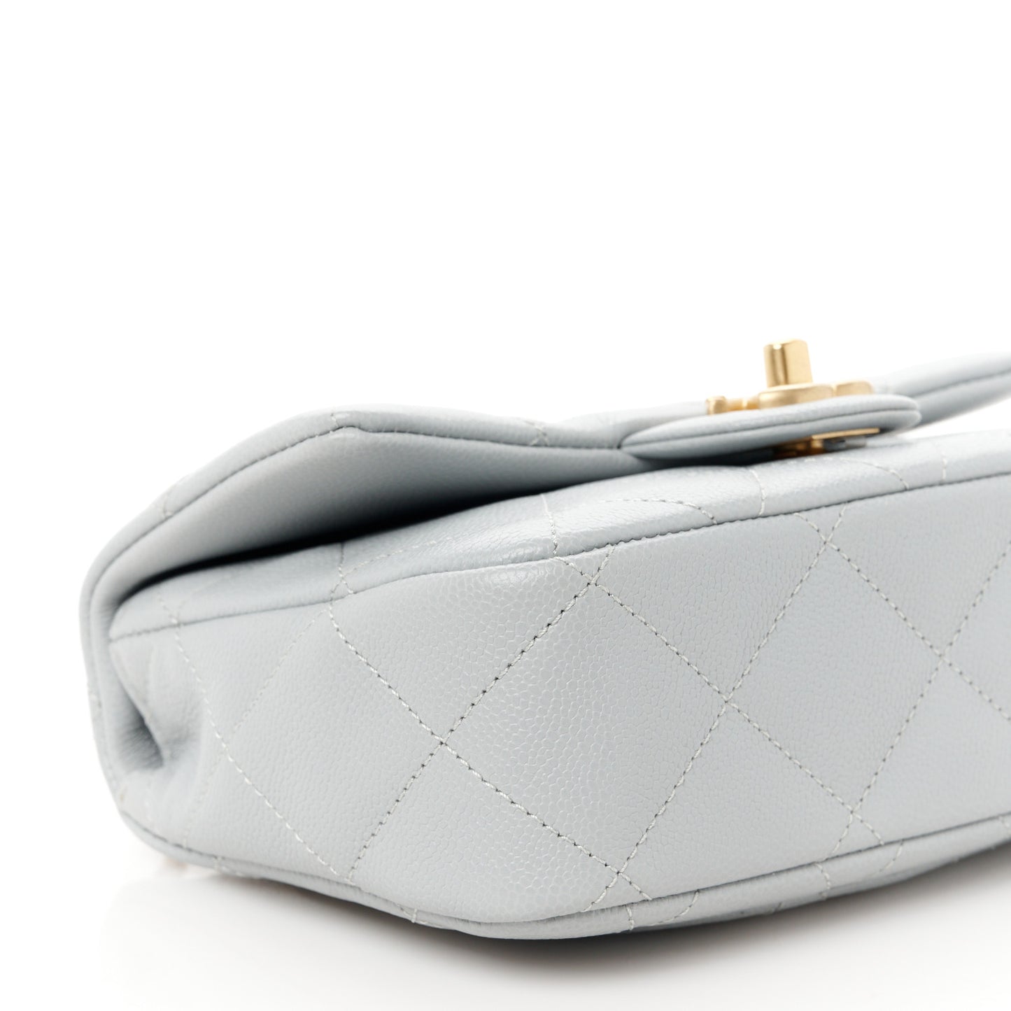 Caviar Quilted Mini Sweetheart Flap Grey