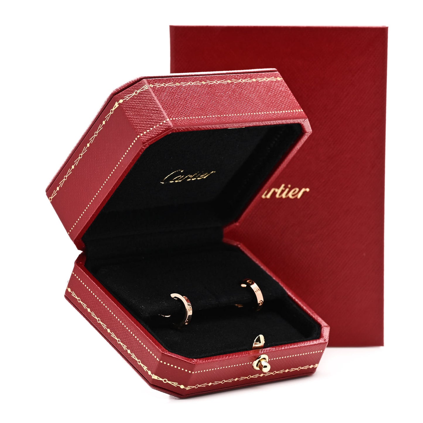 18K Pink Gold Small LOVE Hoop Earrings