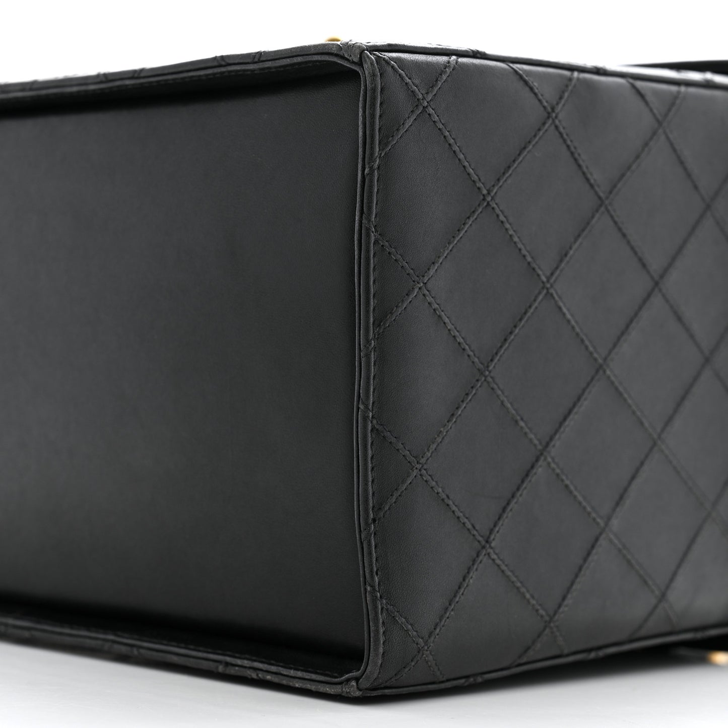 Calfskin Stitch Vanity Case Black