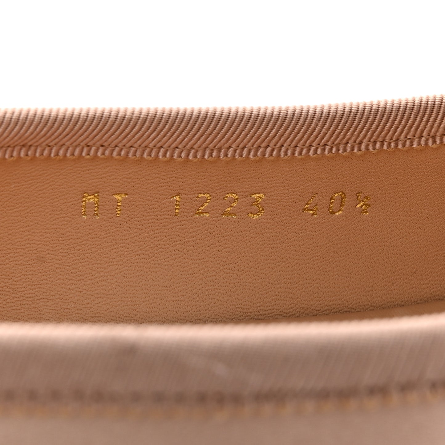 Satin Grosgrain D-Joy Ballet Flats 40.5 Beige Rose