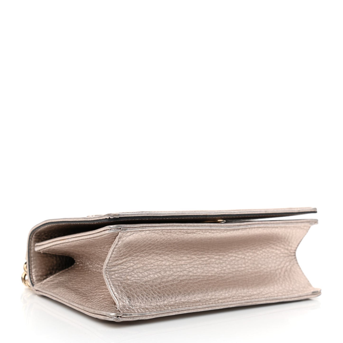 Metallic Grained Calfskin Small Diorama Flap Bag Copper