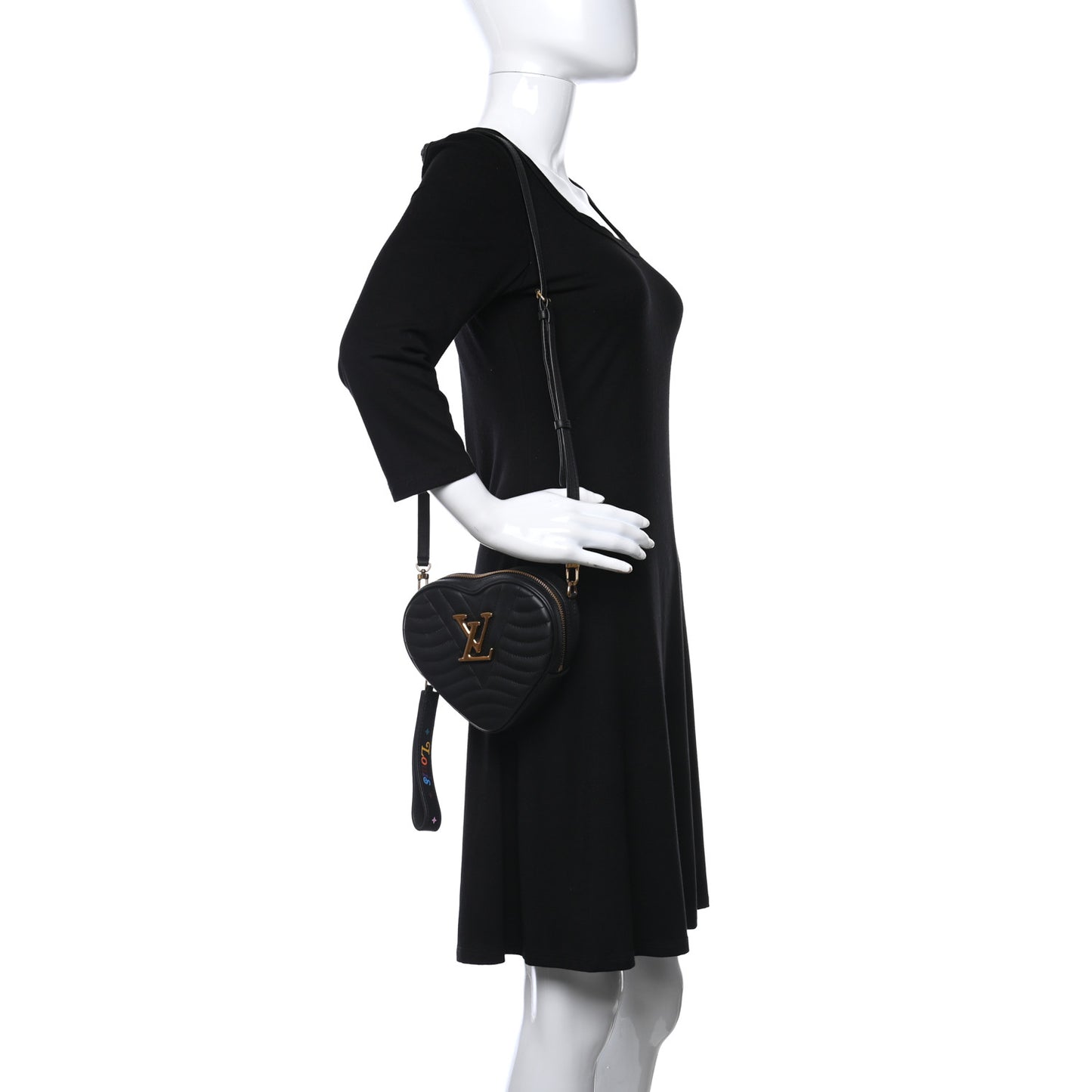 Calfskin New Wave Heart Bag Black