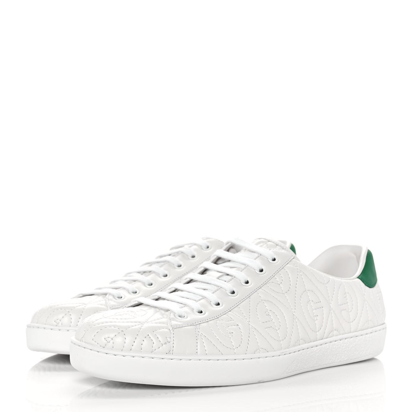 Nappa G Rhombus Mens Ace Sneakers 11 Great White Green