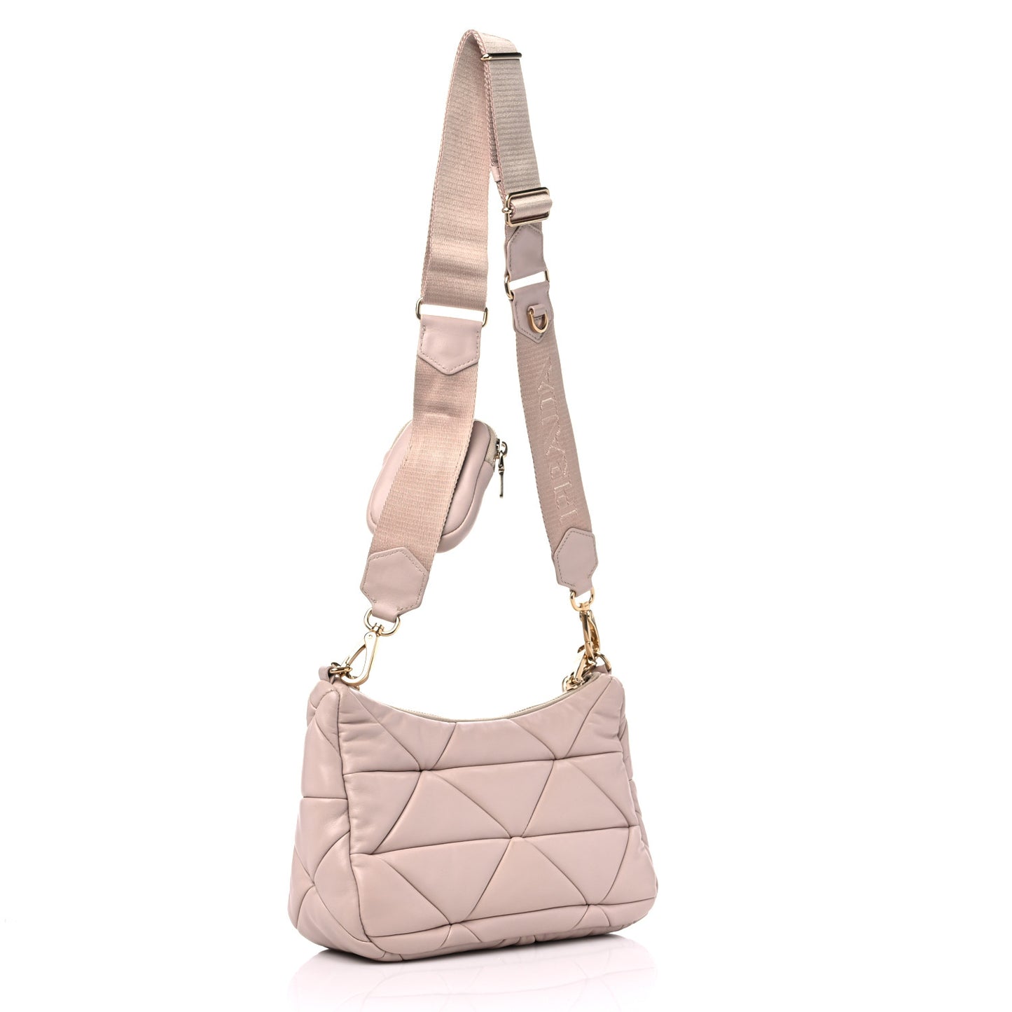 Nappa Re-Nylon Triangle Quilted Patchwork System Shoulder Bag Ninfea
