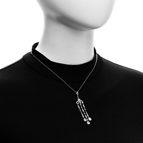 Platinum Diamond Legacy Pear Drop Pendant Necklace
