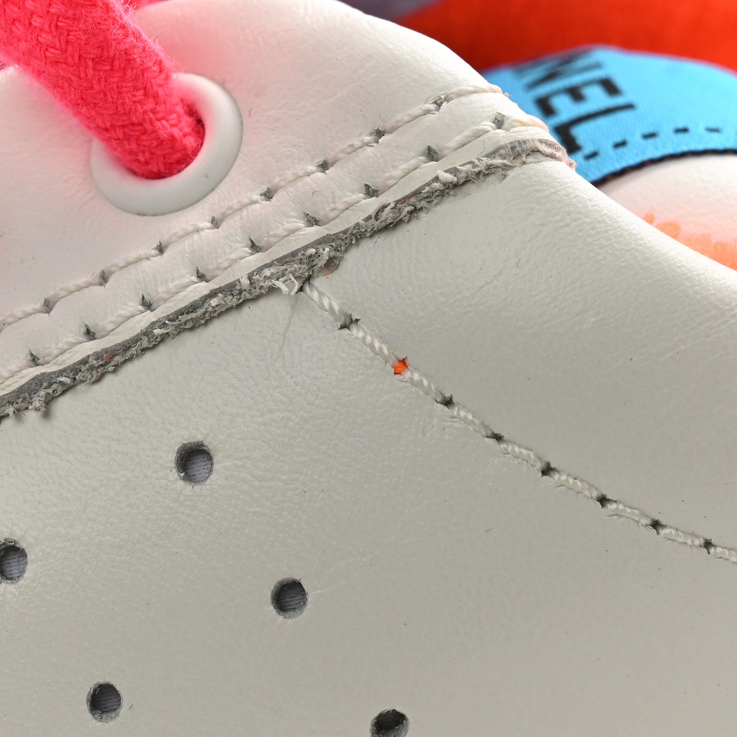 Calfskin Womens Logo Sneakers 40.5 White Multicolor