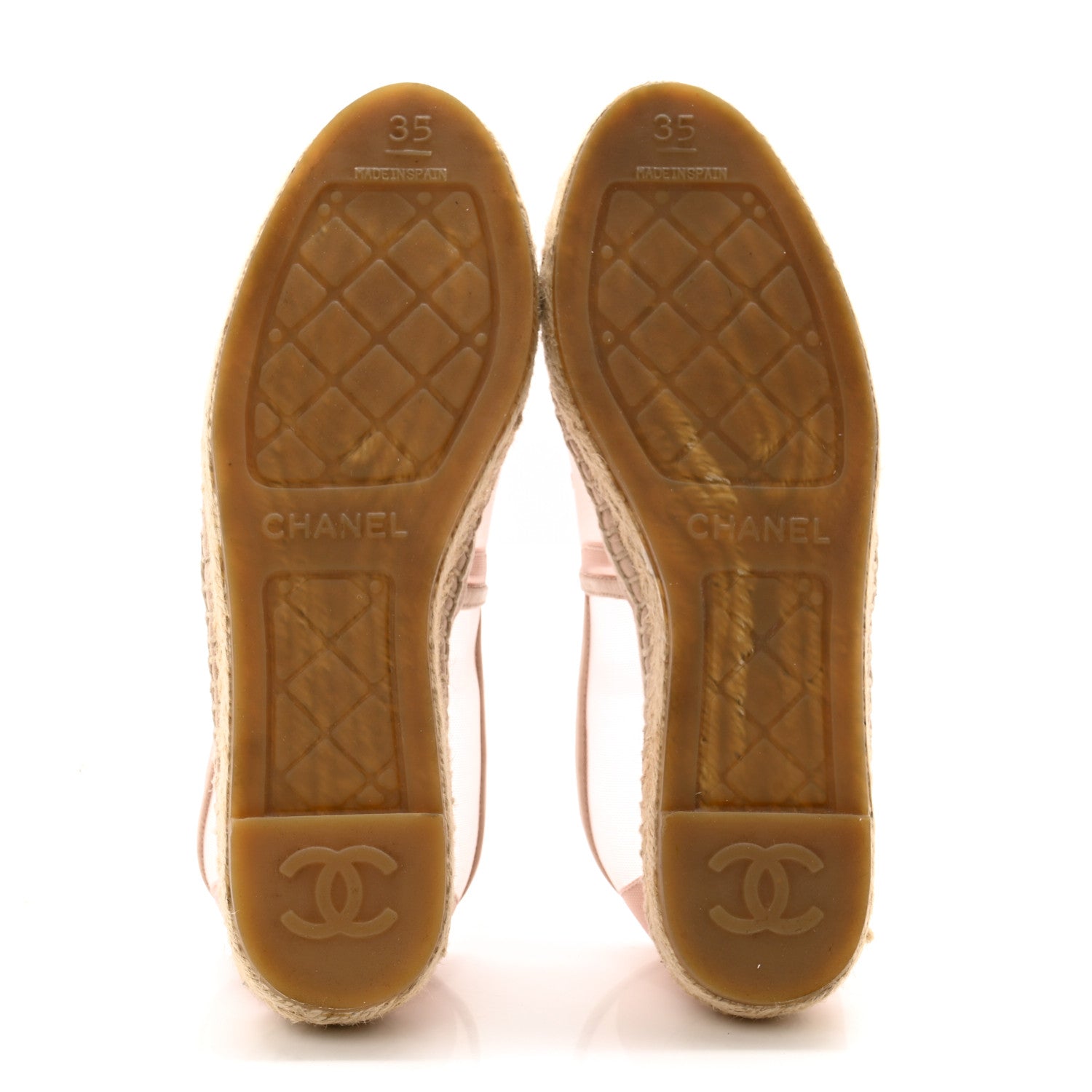 Chanel Mesh Grosgrain CC Espadrilles 35 Pink 5 of 10
