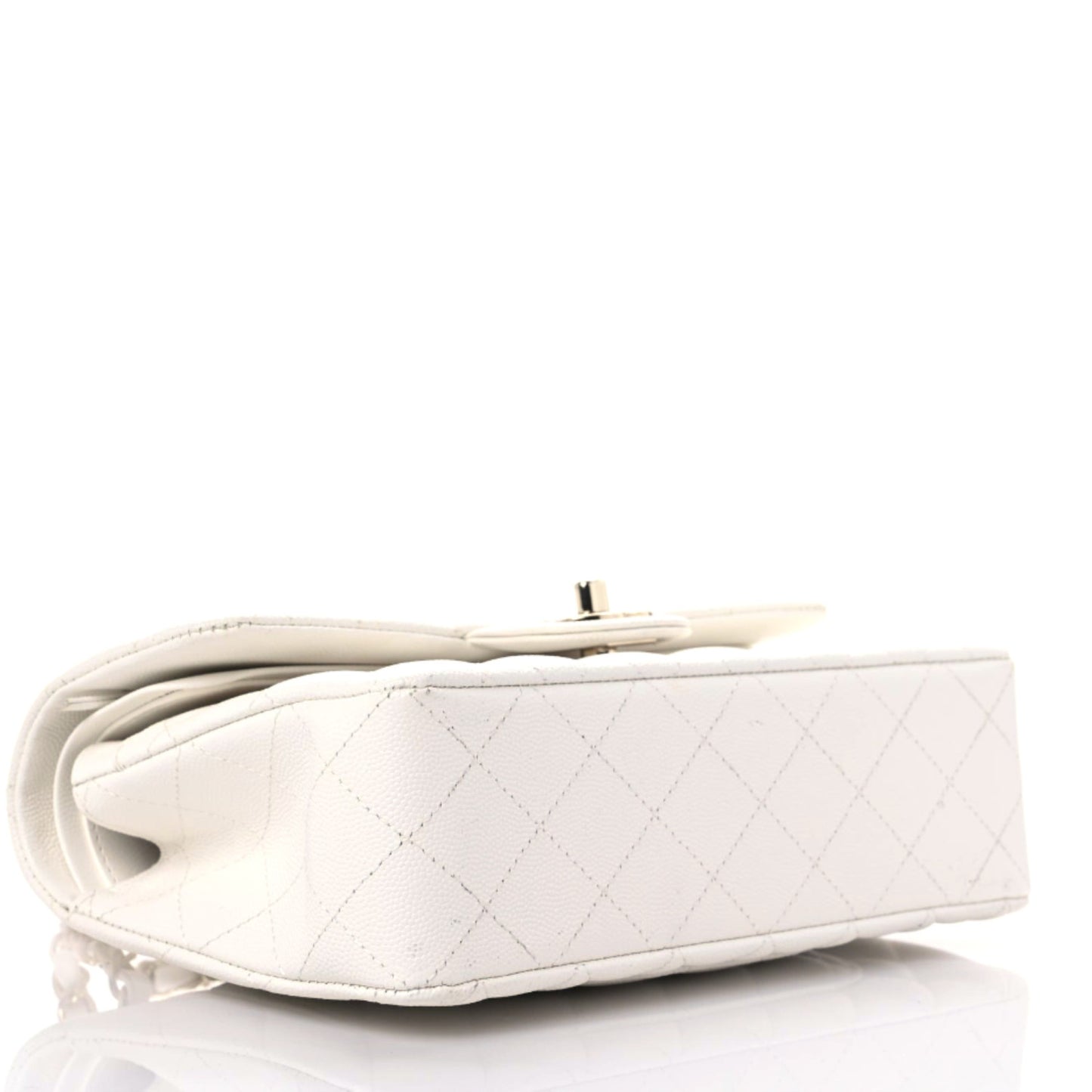 Caviar Quilted Small Double Flap White