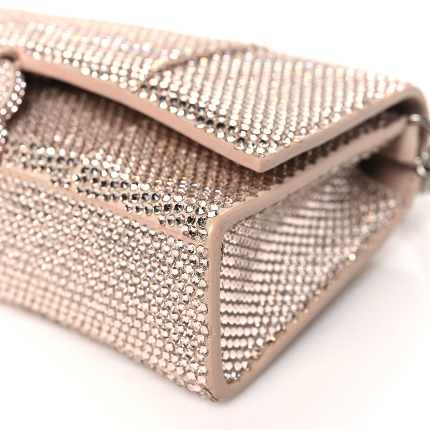 Strass Suede Crystal Hourglass Chain Bag Rose Gold