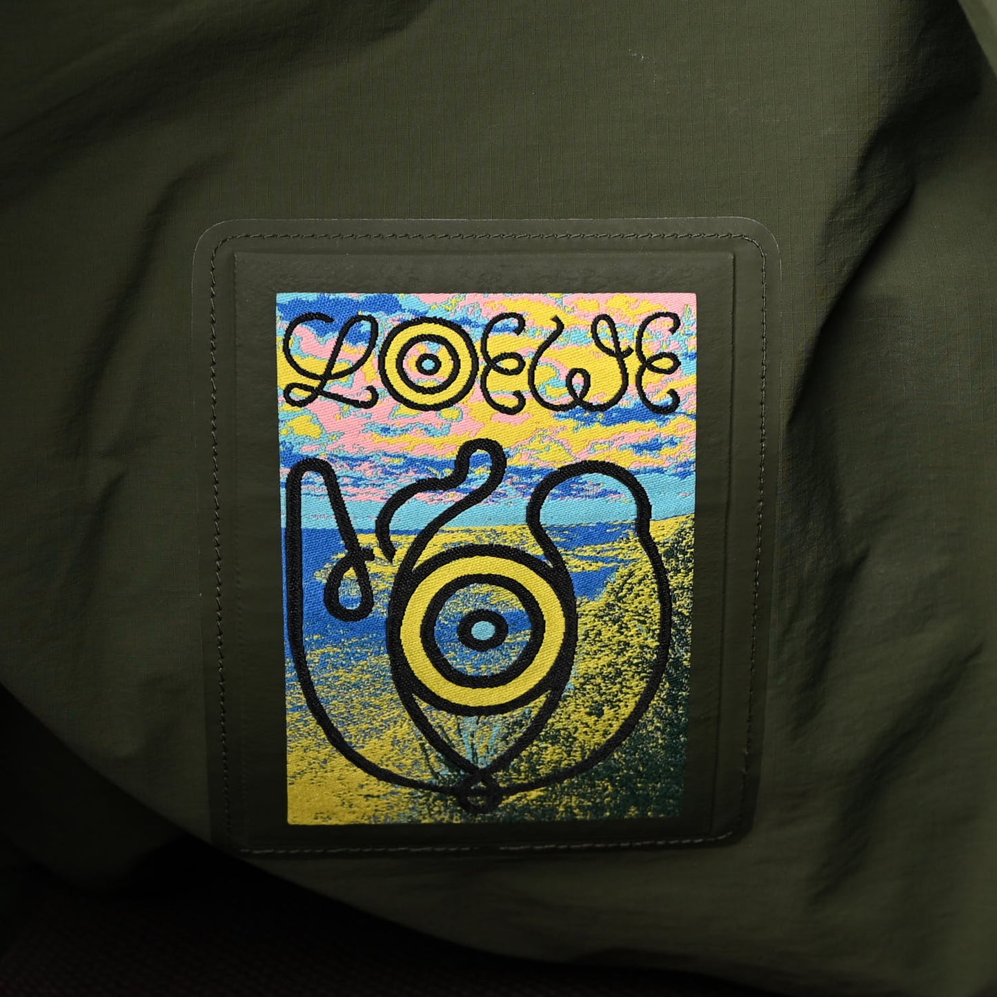 Recycled Nylon Eye/LOEWE/Nature Roll Top Backpack Khaki Green