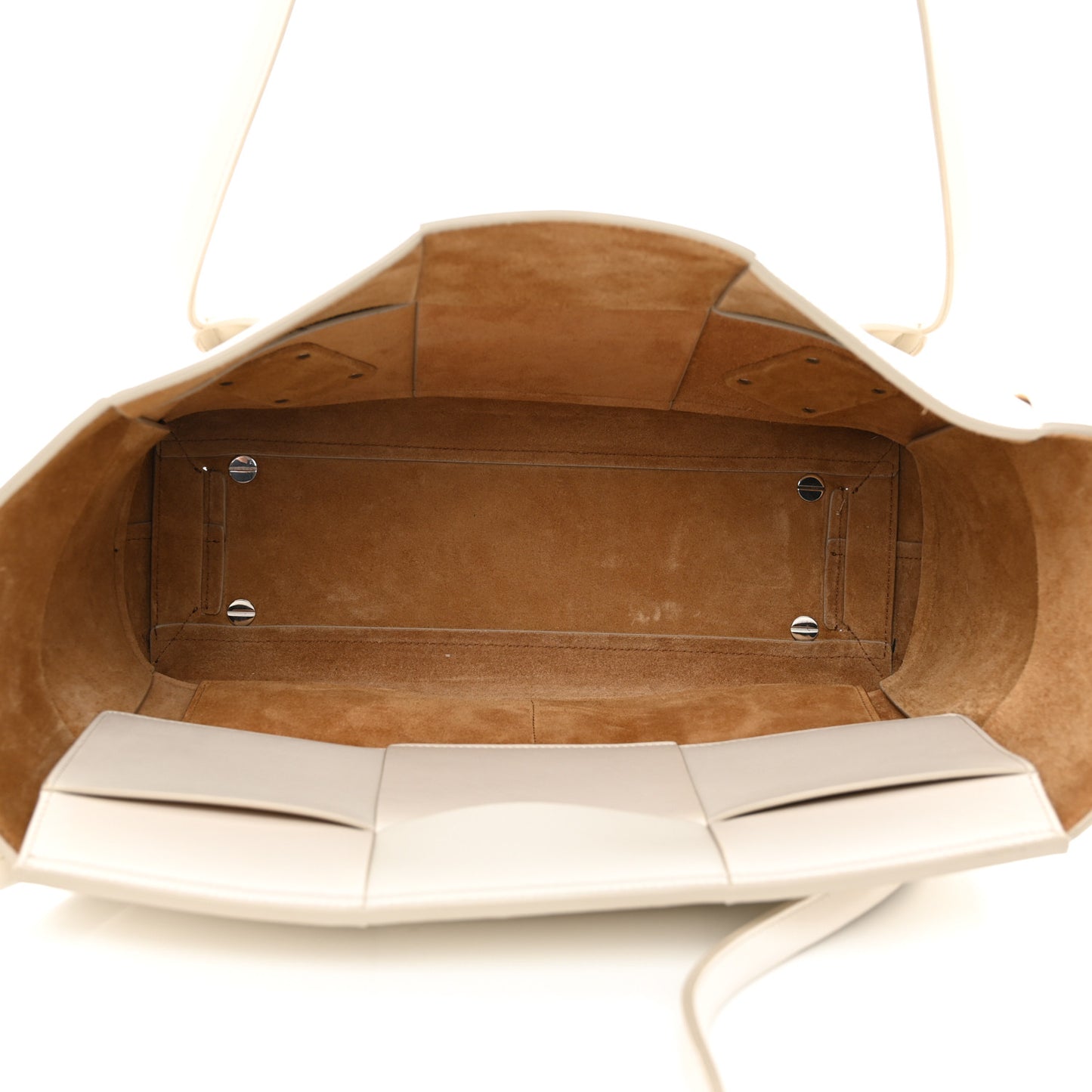 Calfskin Maxi Intrecciato Medium Arco White