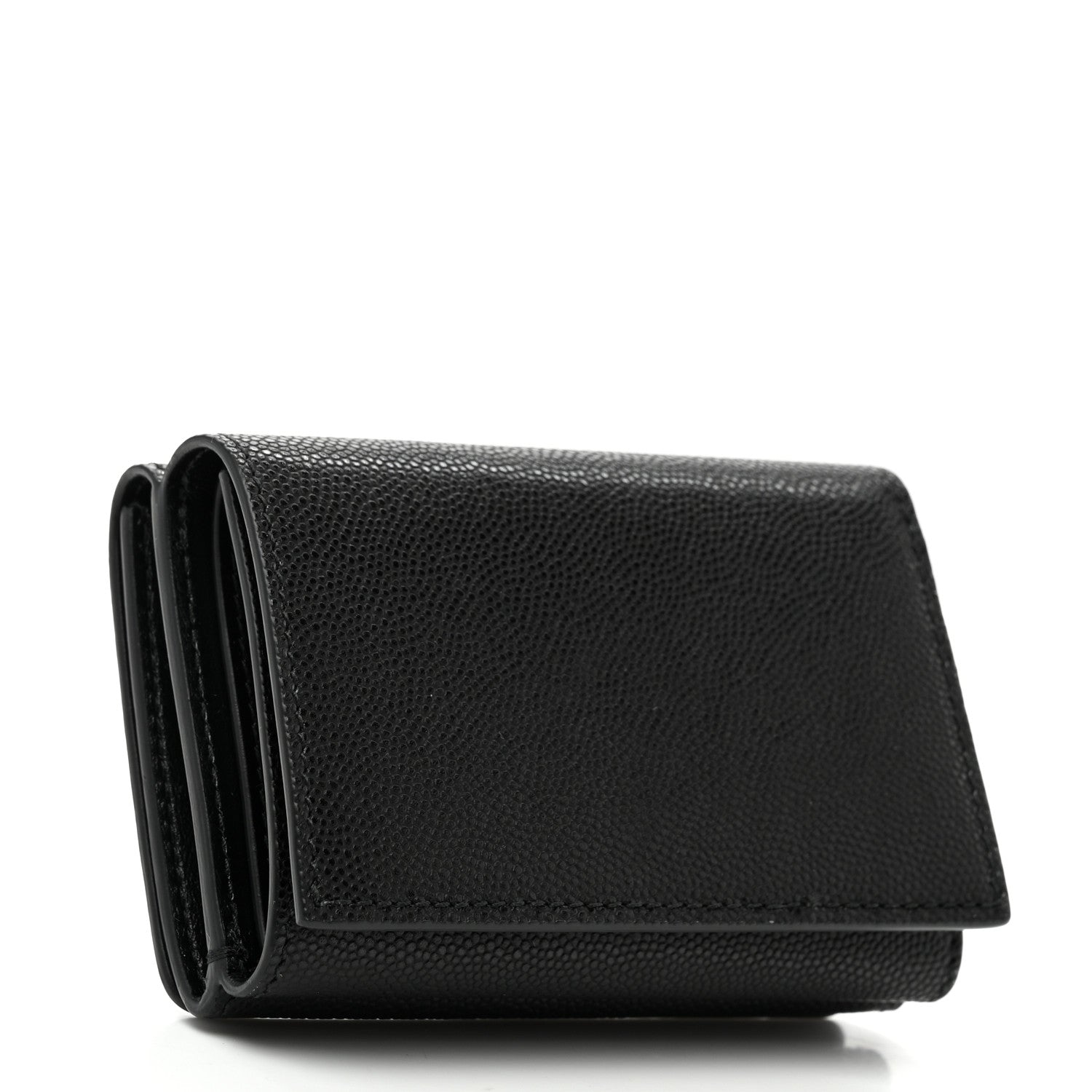 Burberry Grained Calfskin TB Compact Tri-Fold Wallet Black 5 of 14