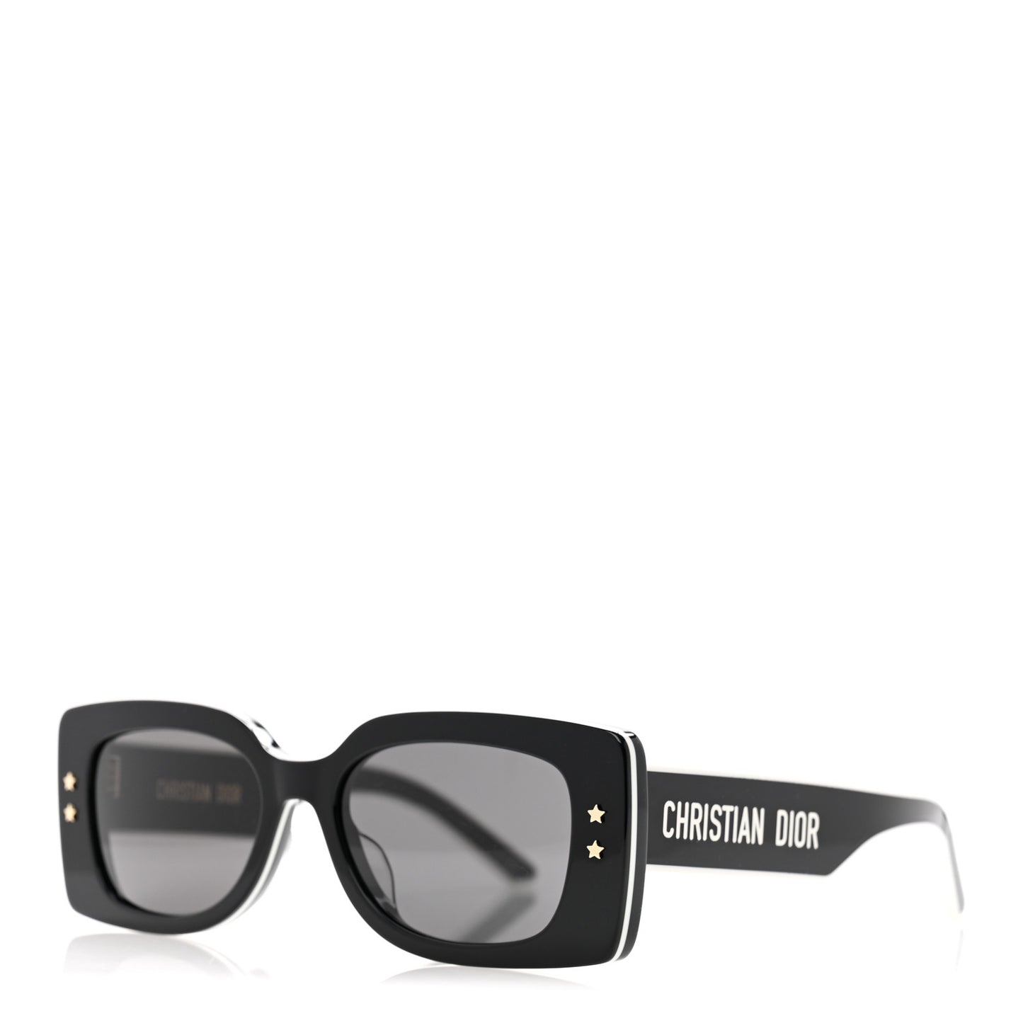 Diorpacific S1U Square Sunglasses Black White