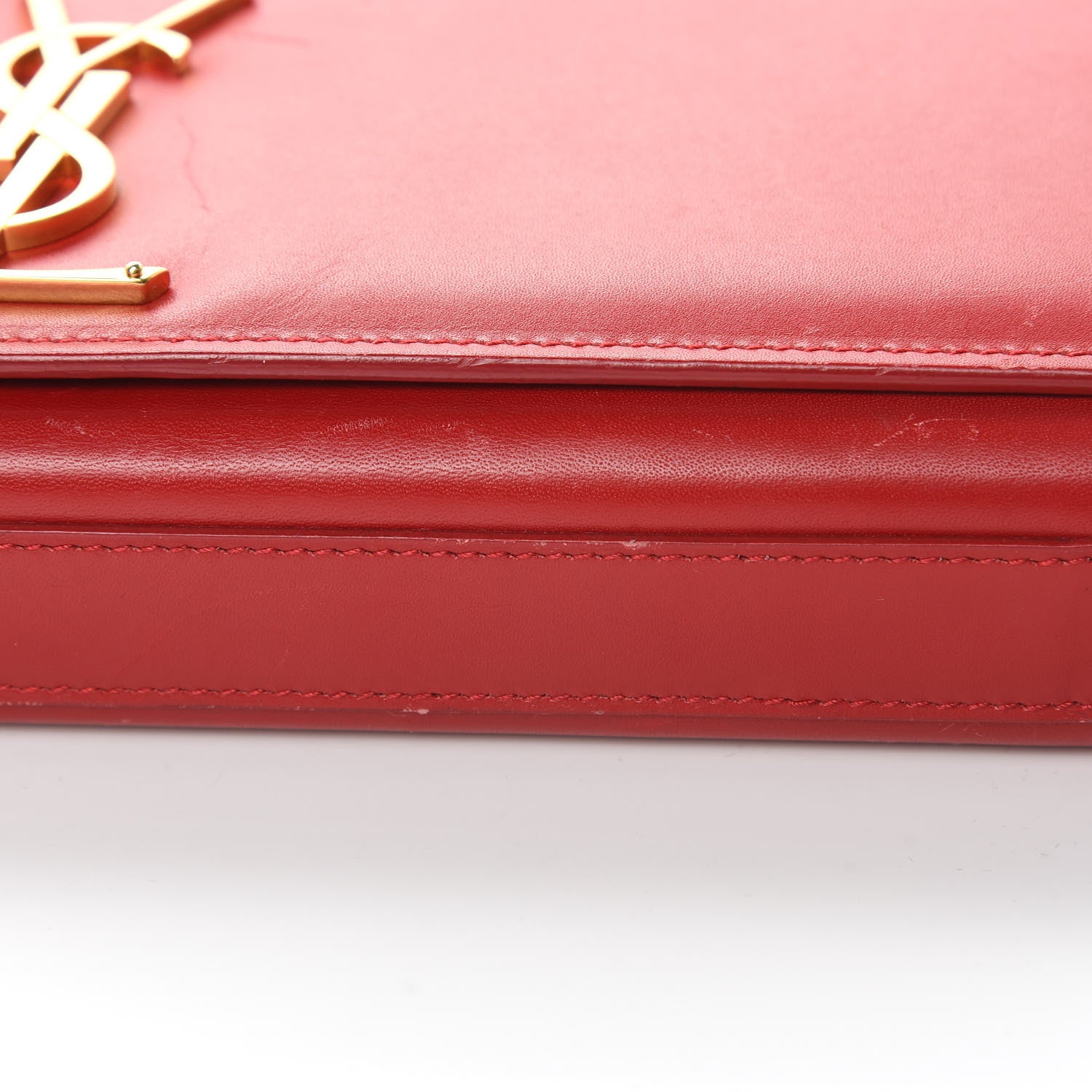 Saint Laurent Calfskin Classic Monogram Cassandre Clutch Rouge Orient 15 of 19