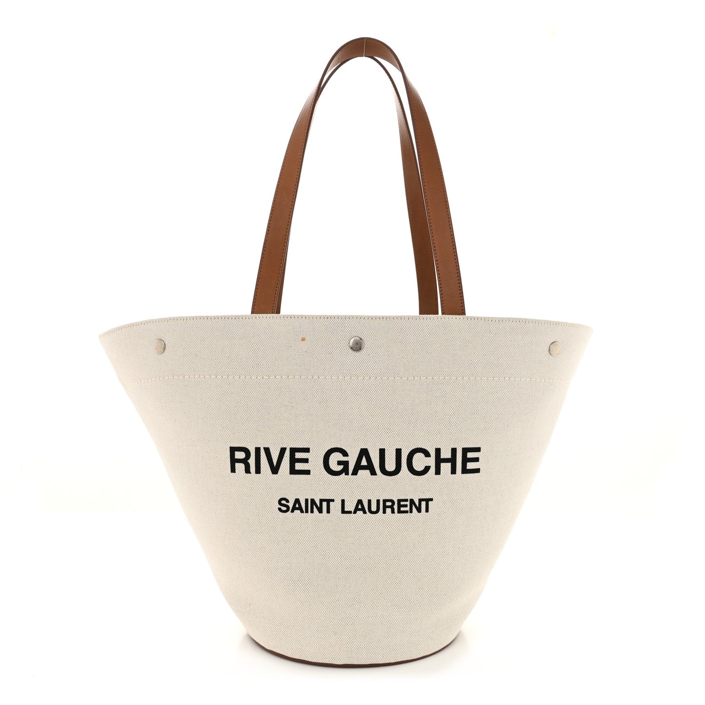 Linen Calfskin Rive Gauche Tote Greggio Brick