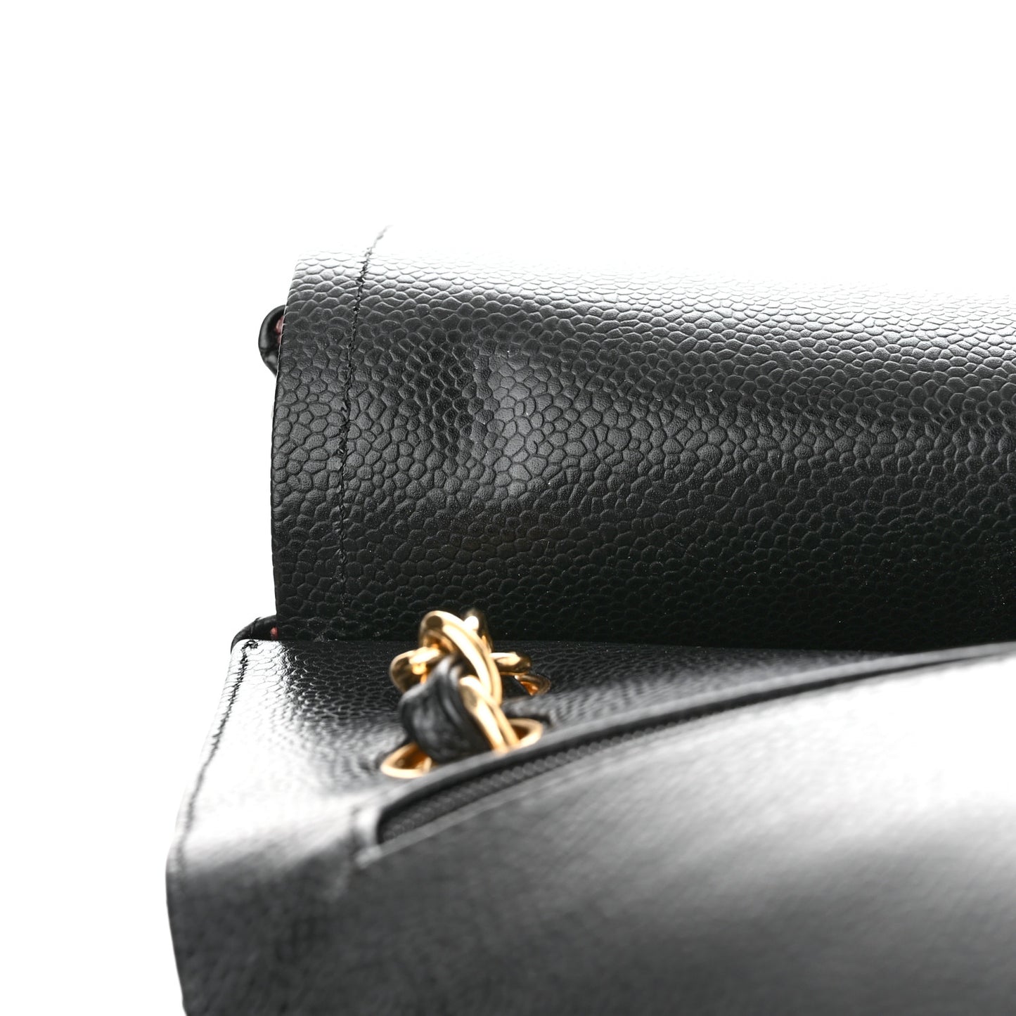 Caviar Quilted Jumbo Double Flap Black