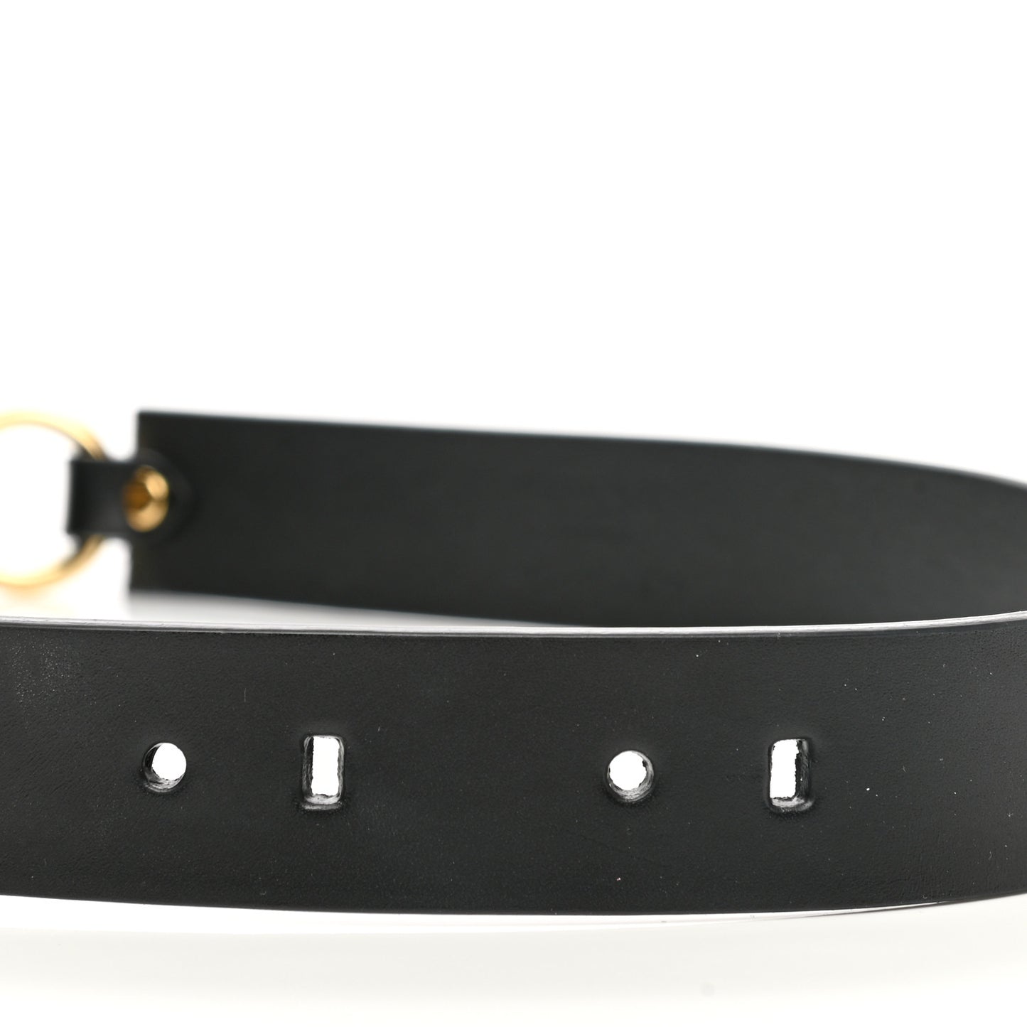 X FENDI Calfskin Fendace Logo Belt 80 32 Black