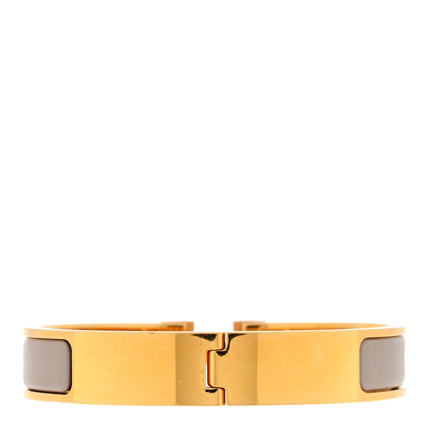 Enamel Narrow Clic Clac H Bracelet PM Marron Glace